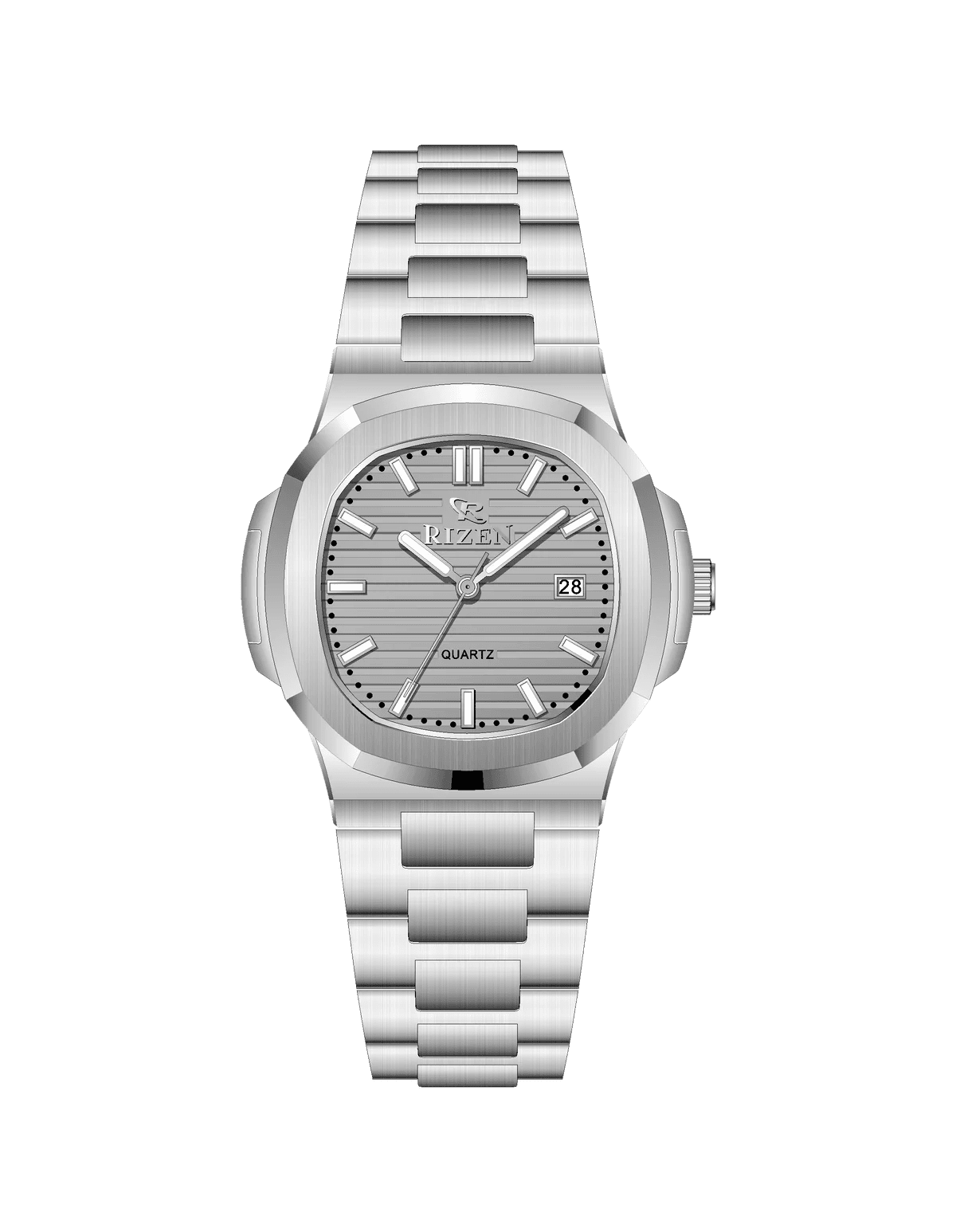 Rizen Bravo Silver RZ-0917 Stainless Steel Quartz - Timecheck
