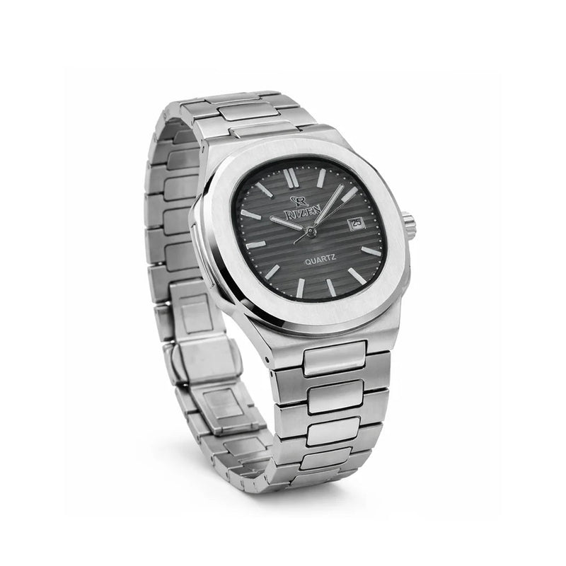 Rizen Bravo Silver RZ-0917 Stainless Steel Quartz - Timecheck
