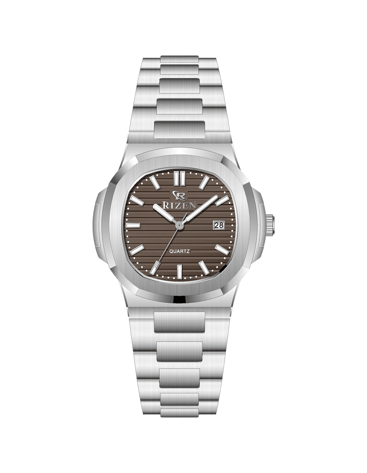 Rizen Bravo Silver RZ-0917 Stainless Steel Quartz - Timecheck