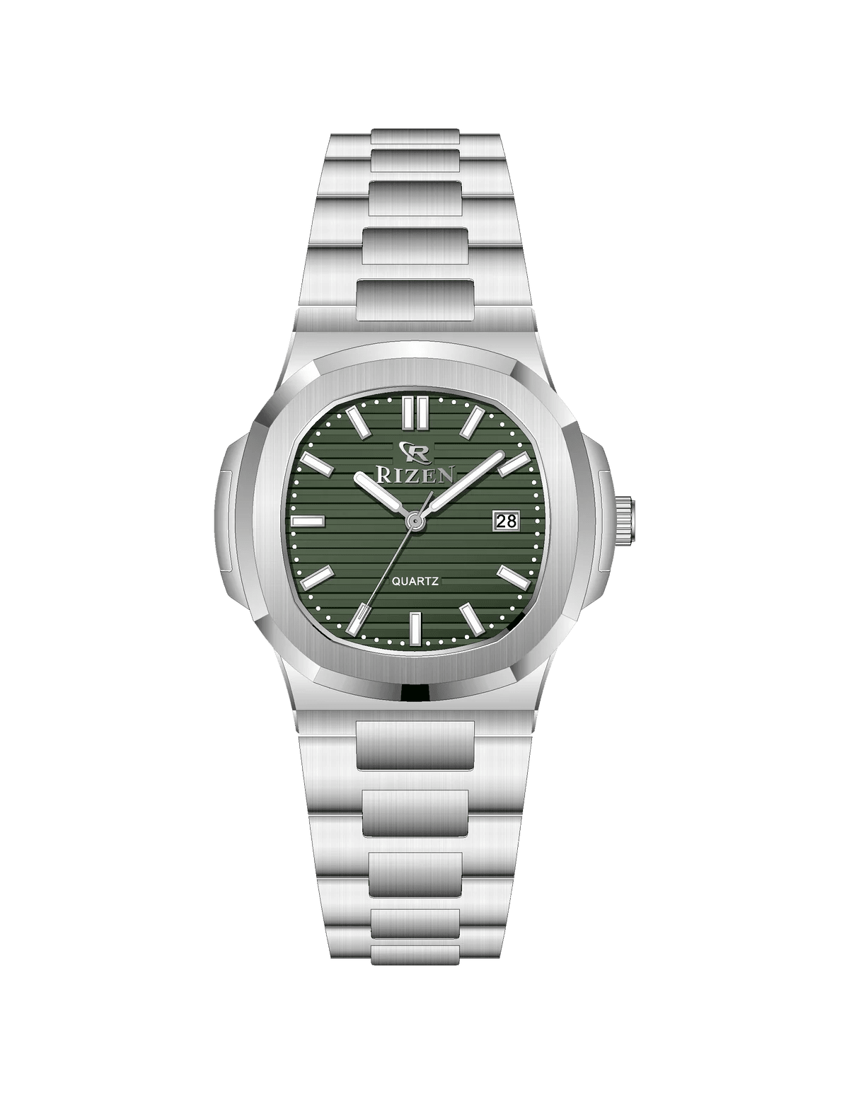 Rizen Bravo Silver RZ-0917 Stainless Steel Quartz - Timecheck