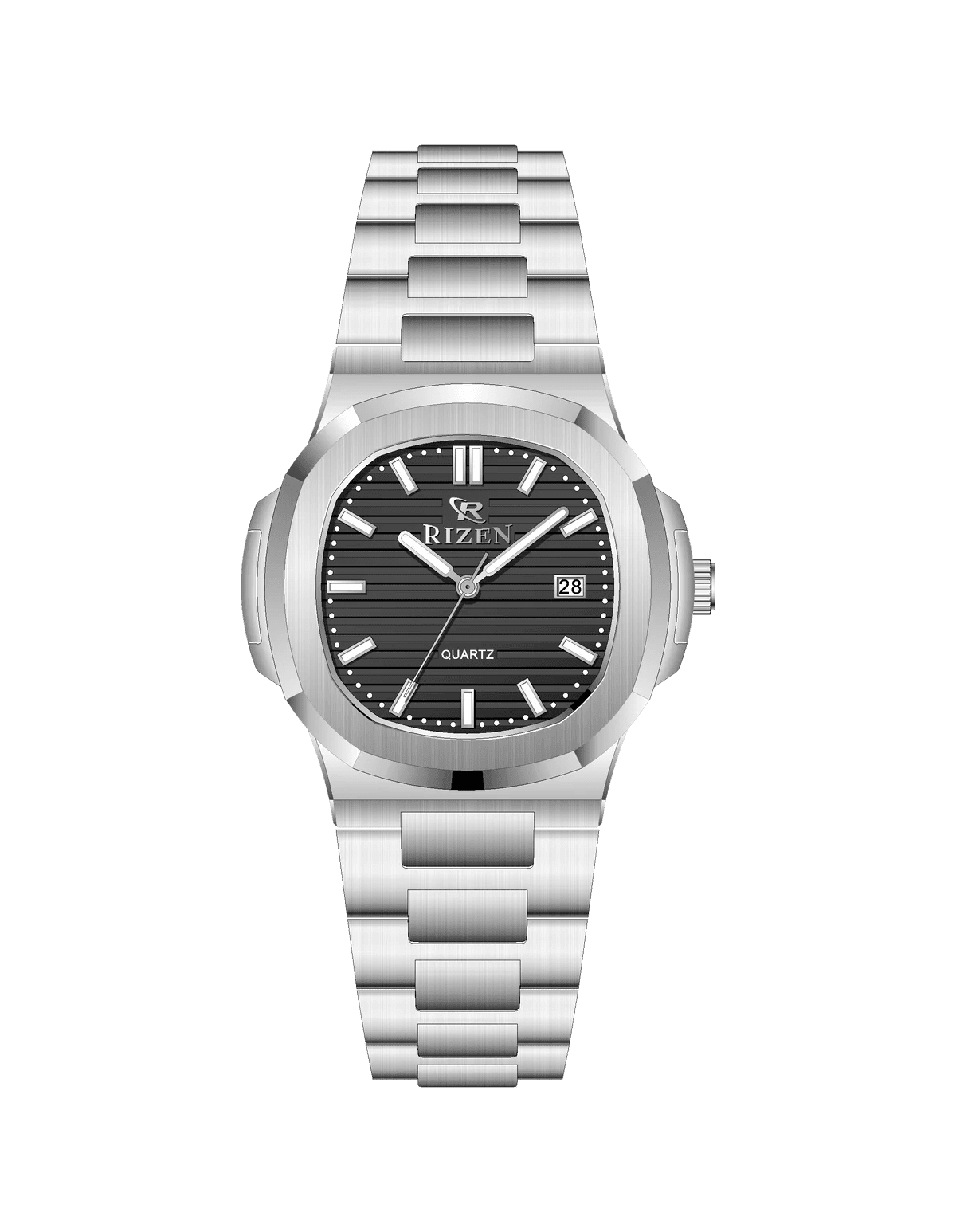 Rizen Bravo Silver RZ-0917 Stainless Steel Quartz - Timecheck