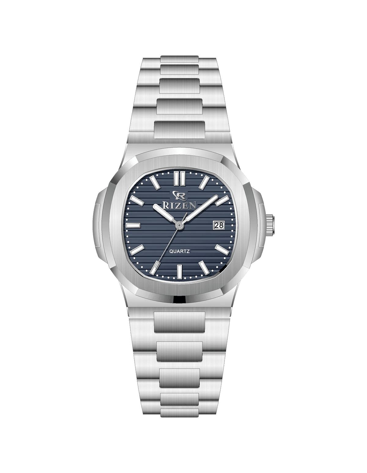 Rizen Bravo Silver RZ-0917 Stainless Steel Quartz - Timecheck