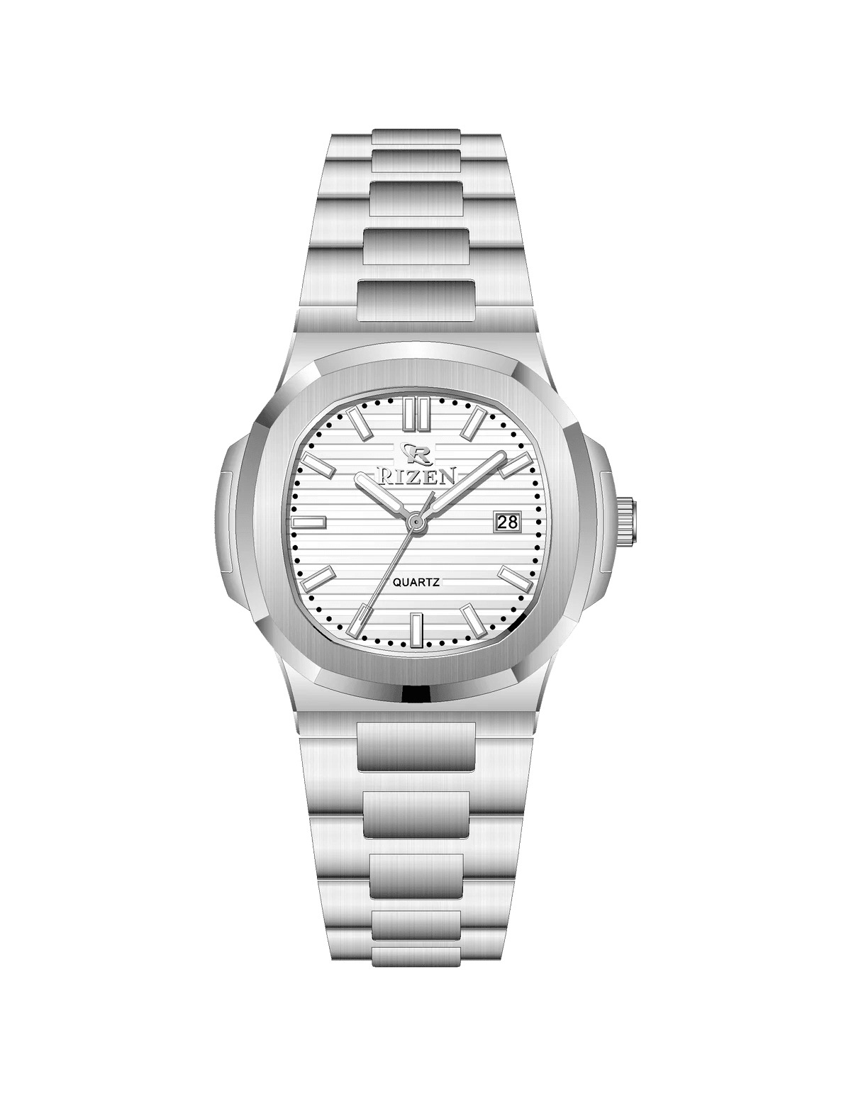 Rizen Bravo Silver RZ-0917 Stainless Steel Quartz - Timecheck