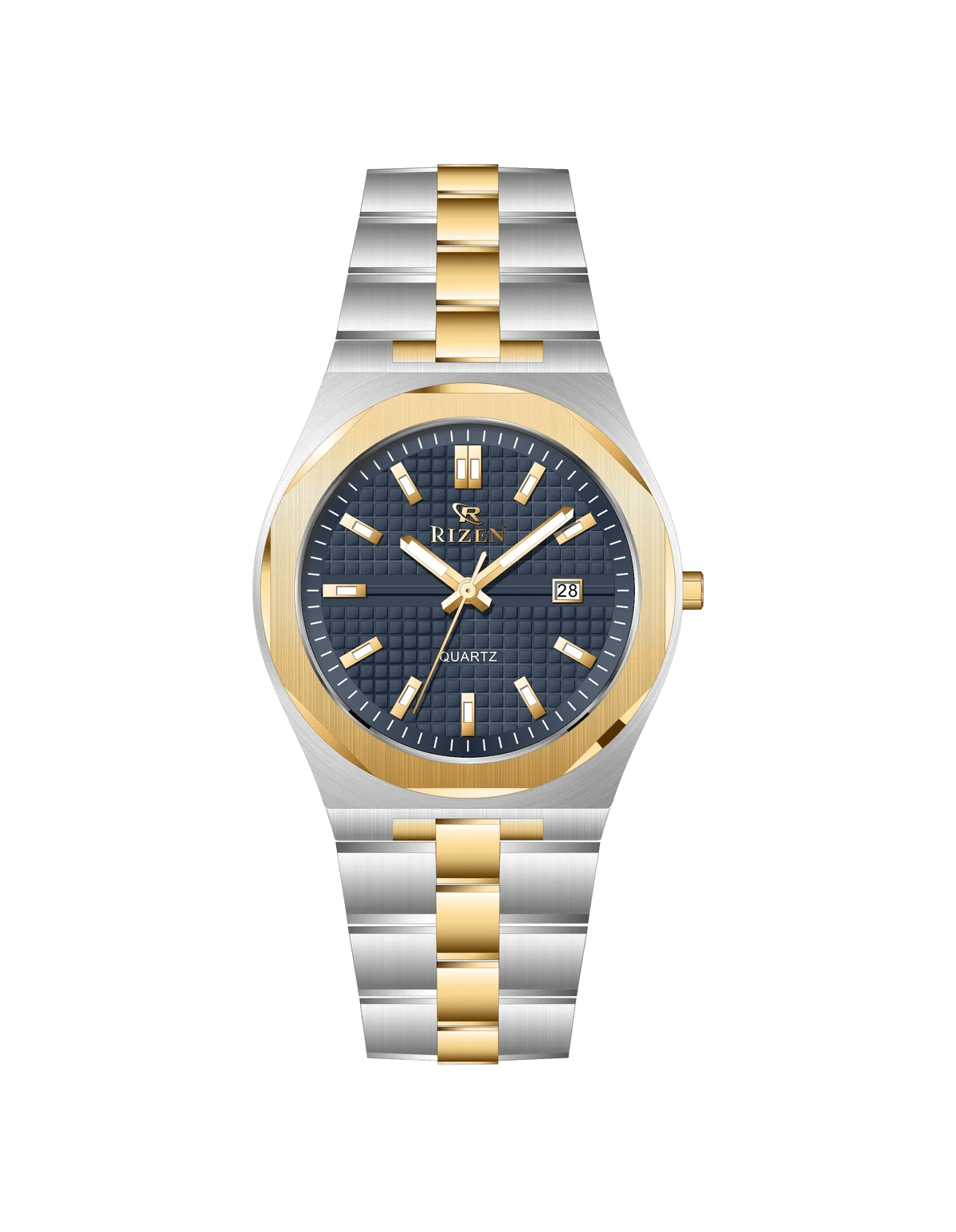 Rizen Cipher RZ-0914 Gold Two Tone Stainless Steel Quartz - Timecheck