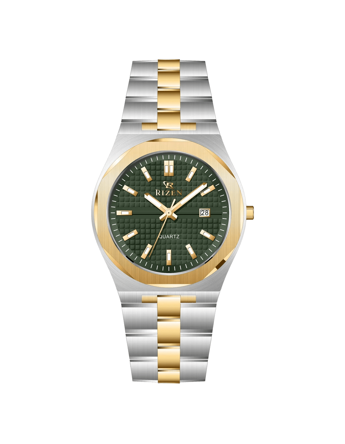 Rizen Cipher RZ-0914 Gold Two Tone Stainless Steel Quartz - Timecheck