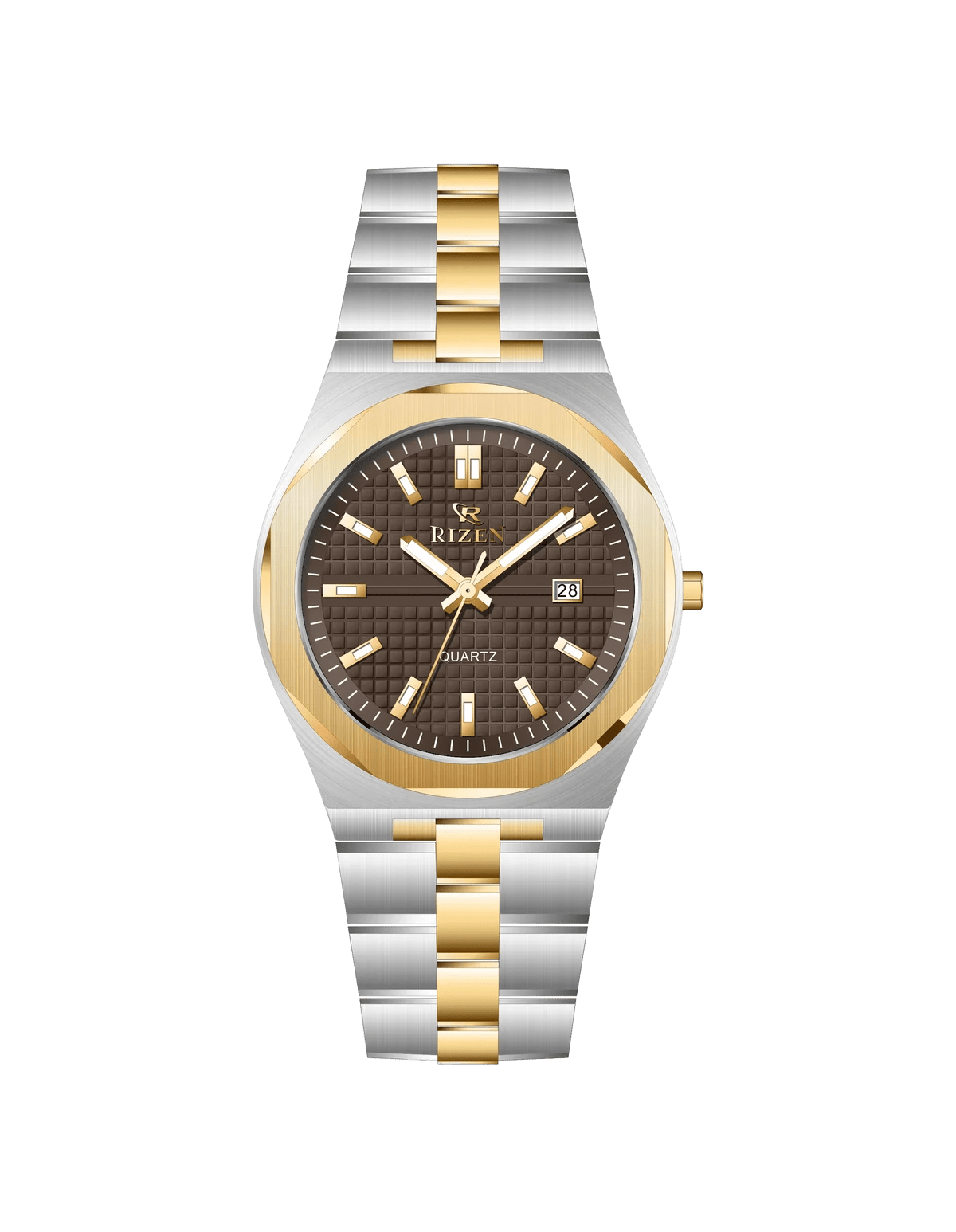 Rizen Cipher RZ-0914 Gold Two Tone Stainless Steel Quartz - Timecheck