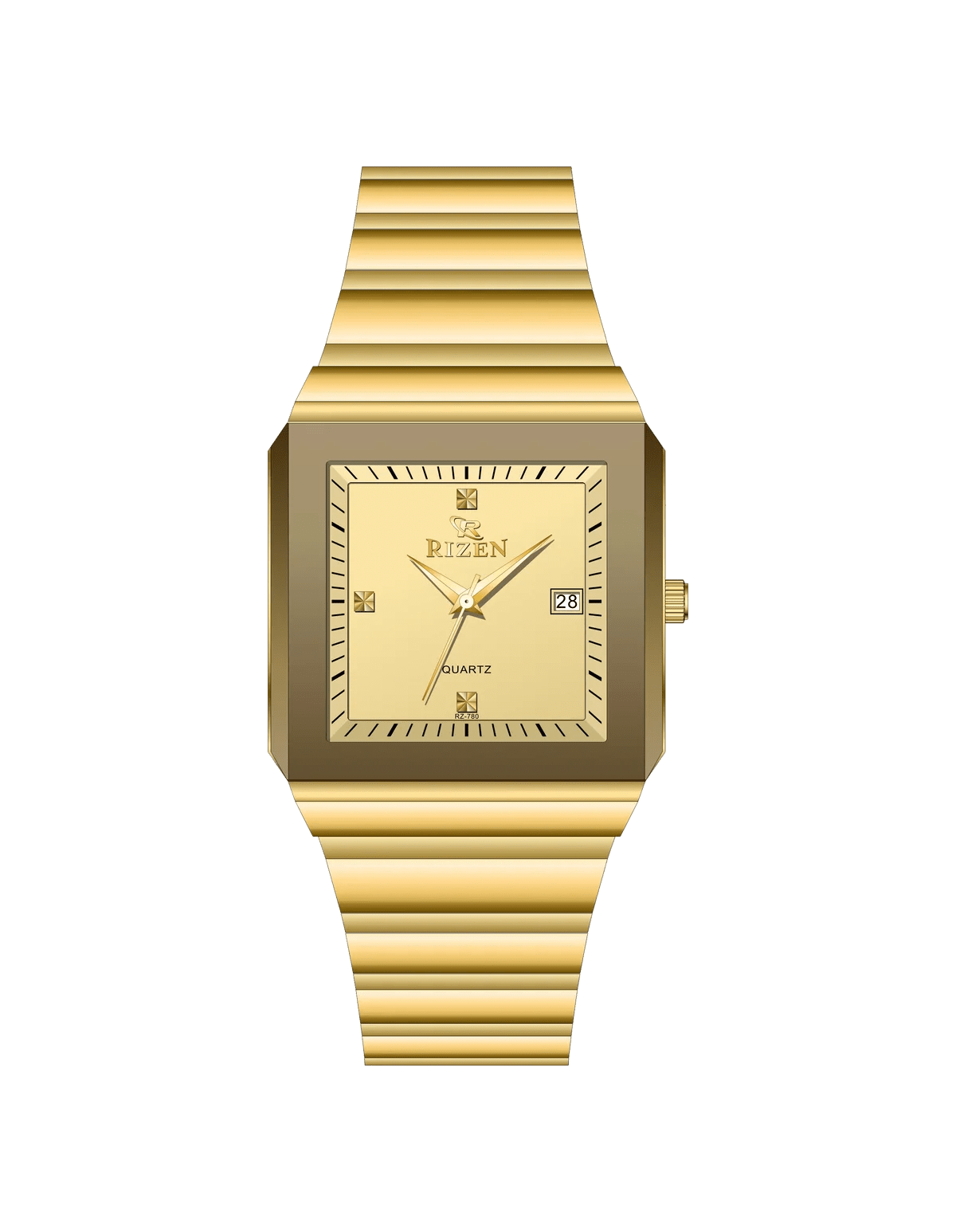 Rizen Dominion RZ-780 Gold stainless steel Quartz - Timecheck