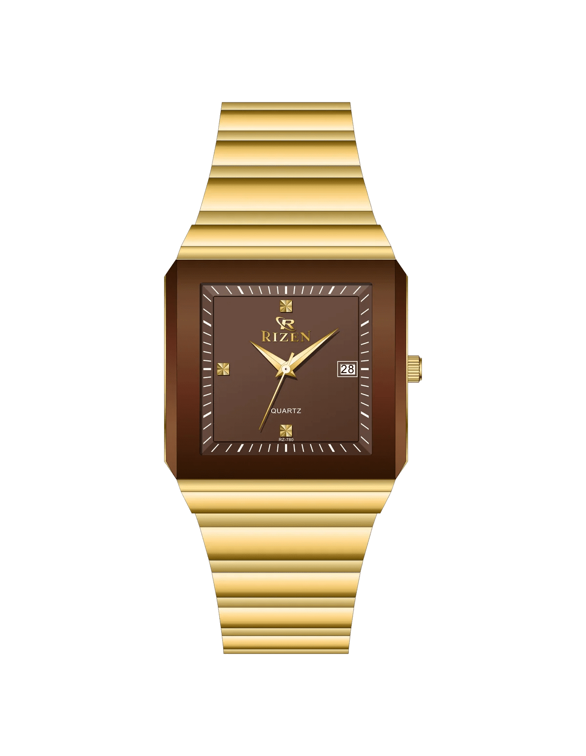 Rizen Dominion RZ-780 Gold stainless steel Quartz - Timecheck