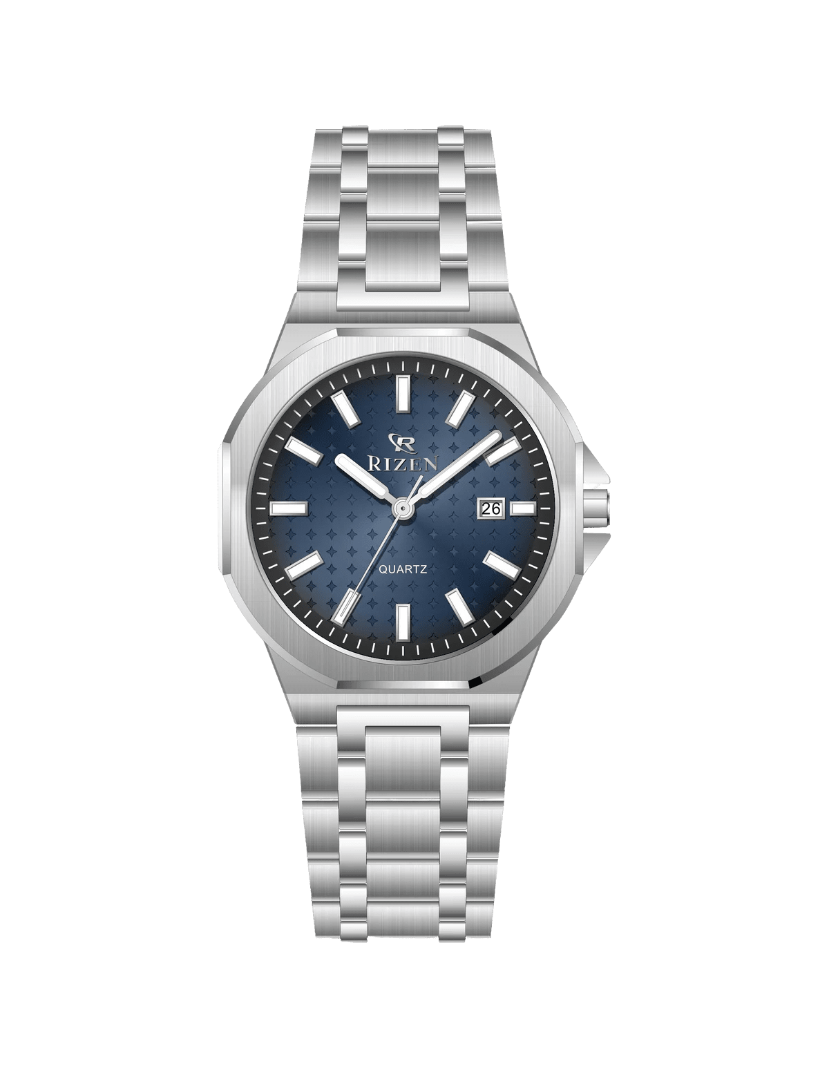 Rizen duo RZ-0916 Silver Stainless Steel Quartz - Timecheck