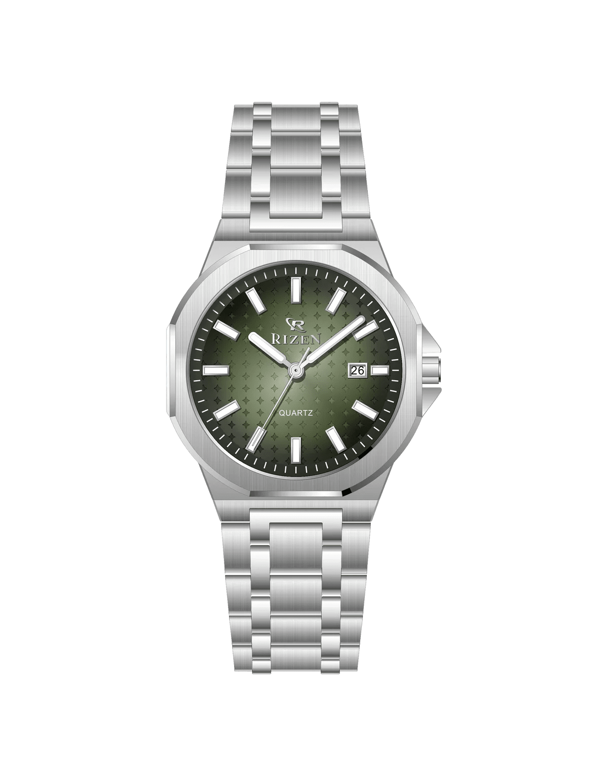 Rizen duo RZ-0916 Silver Stainless Steel Quartz - Timecheck