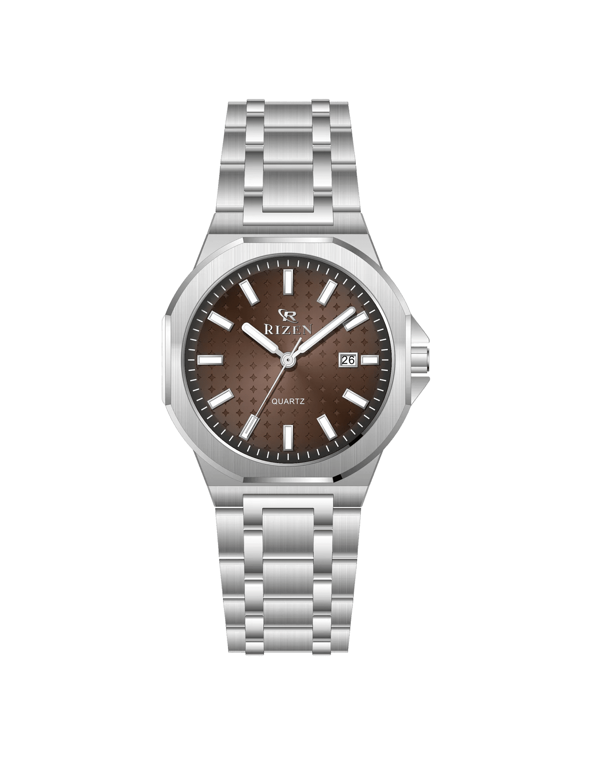 Rizen duo RZ-0916 Silver Stainless Steel Quartz - Timecheck