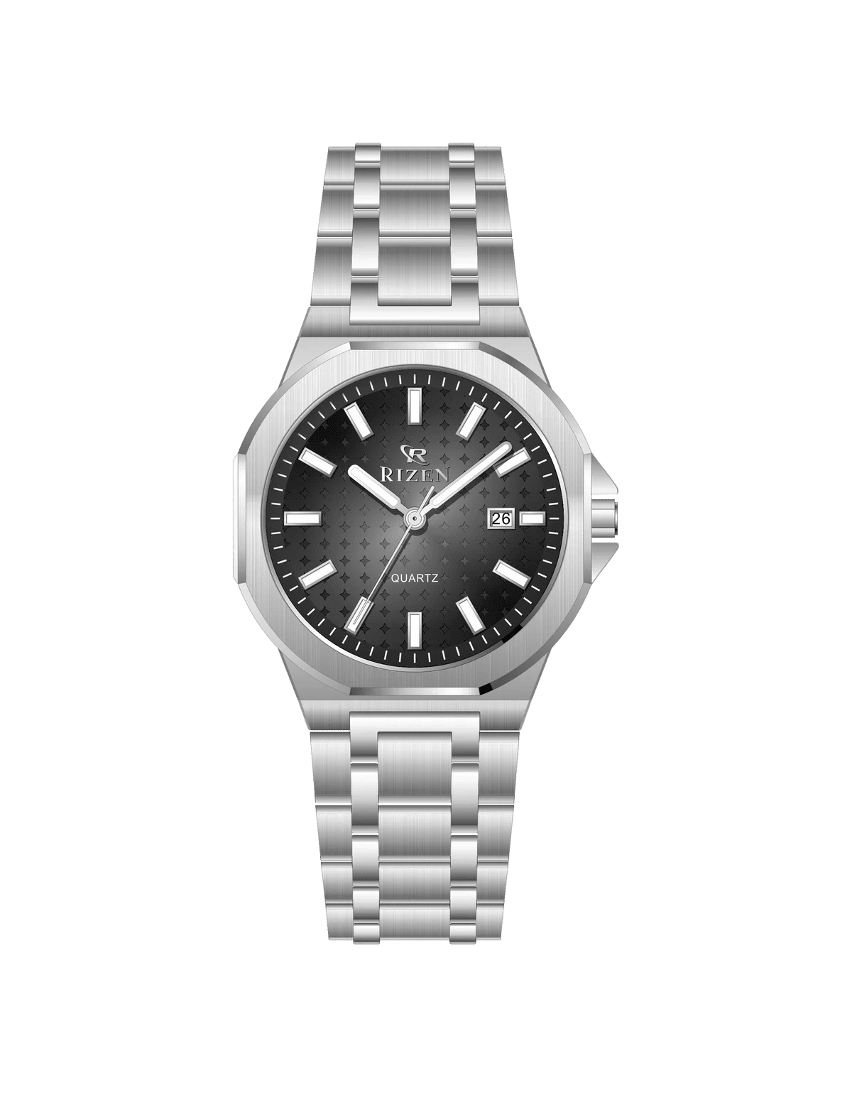 Rizen duo RZ-0916 Silver Stainless Steel Quartz - Timecheck