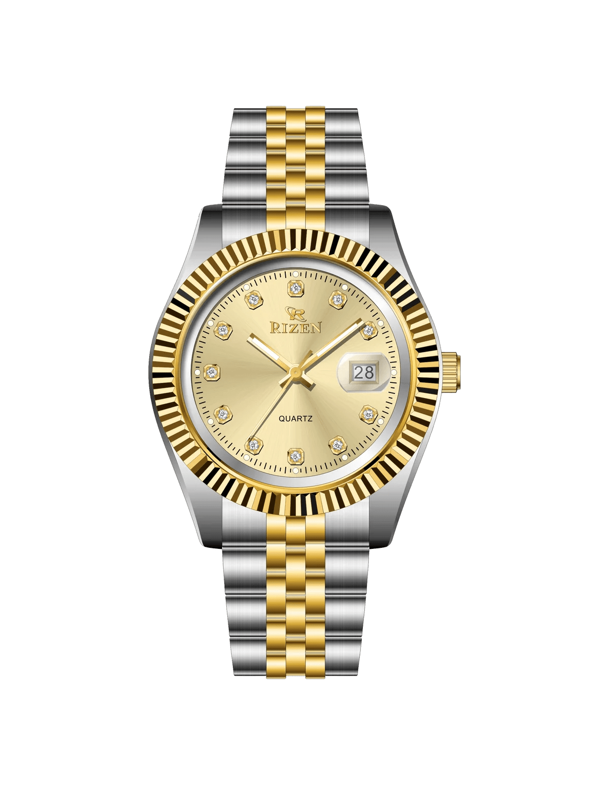 Rizen Empire RZ-1296 Two tone stainless steel Quartz - Timecheck