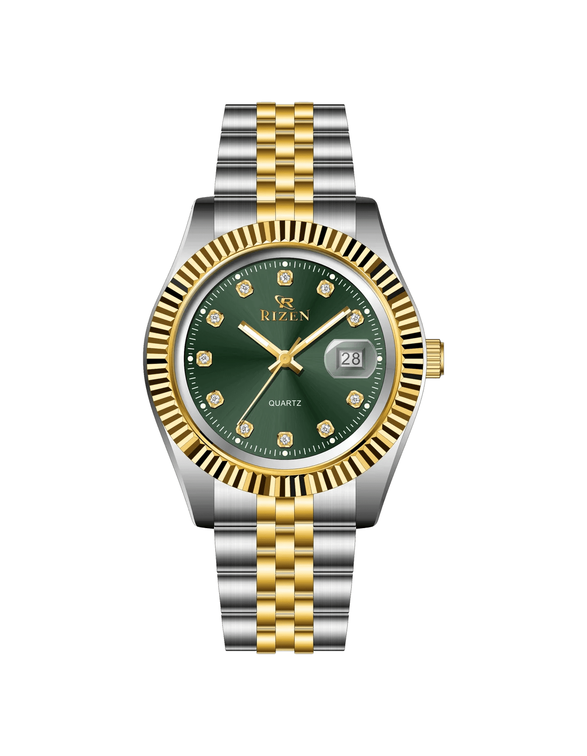 Rizen Empire RZ-1296 Two tone stainless steel Quartz - Timecheck