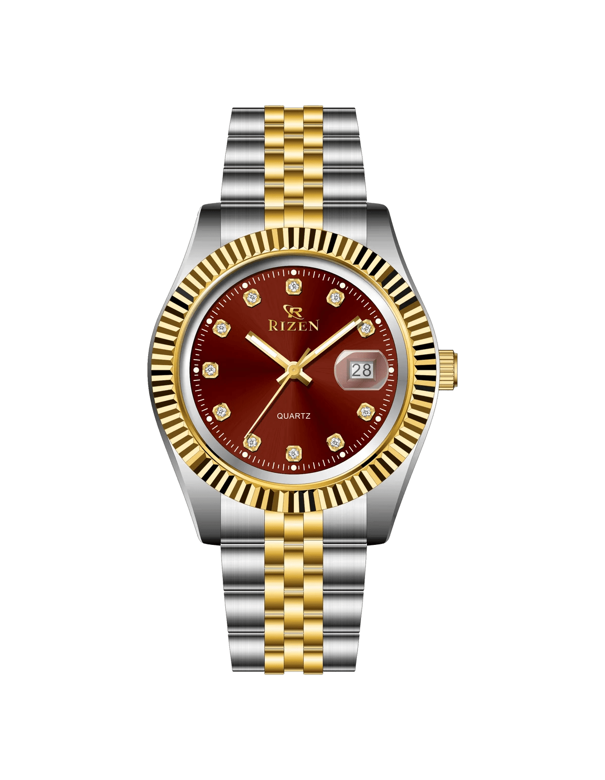Rizen Empire RZ-1296 Two tone stainless steel Quartz - Timecheck