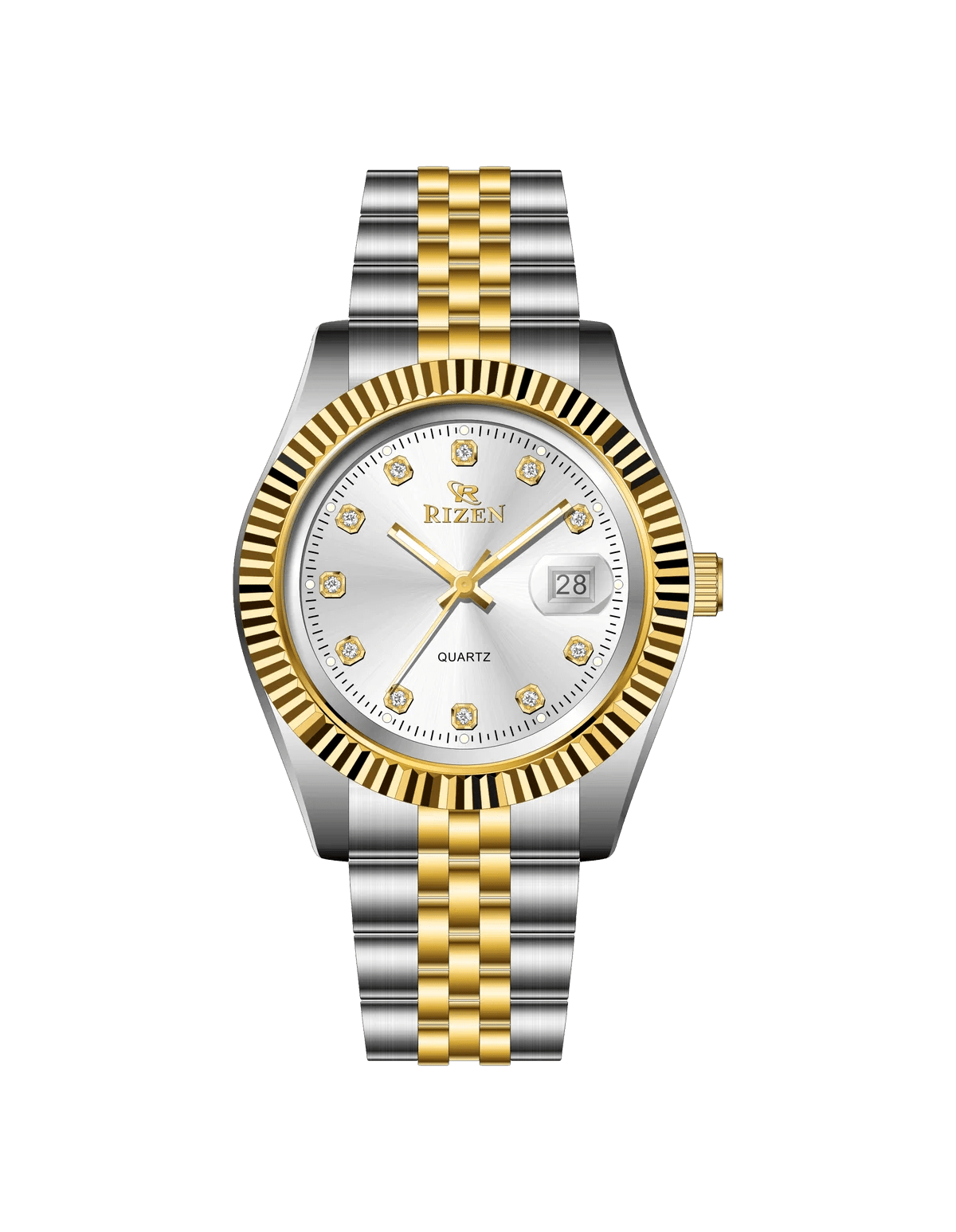 Rizen Empire RZ-1296 Two tone stainless steel Quartz - Timecheck
