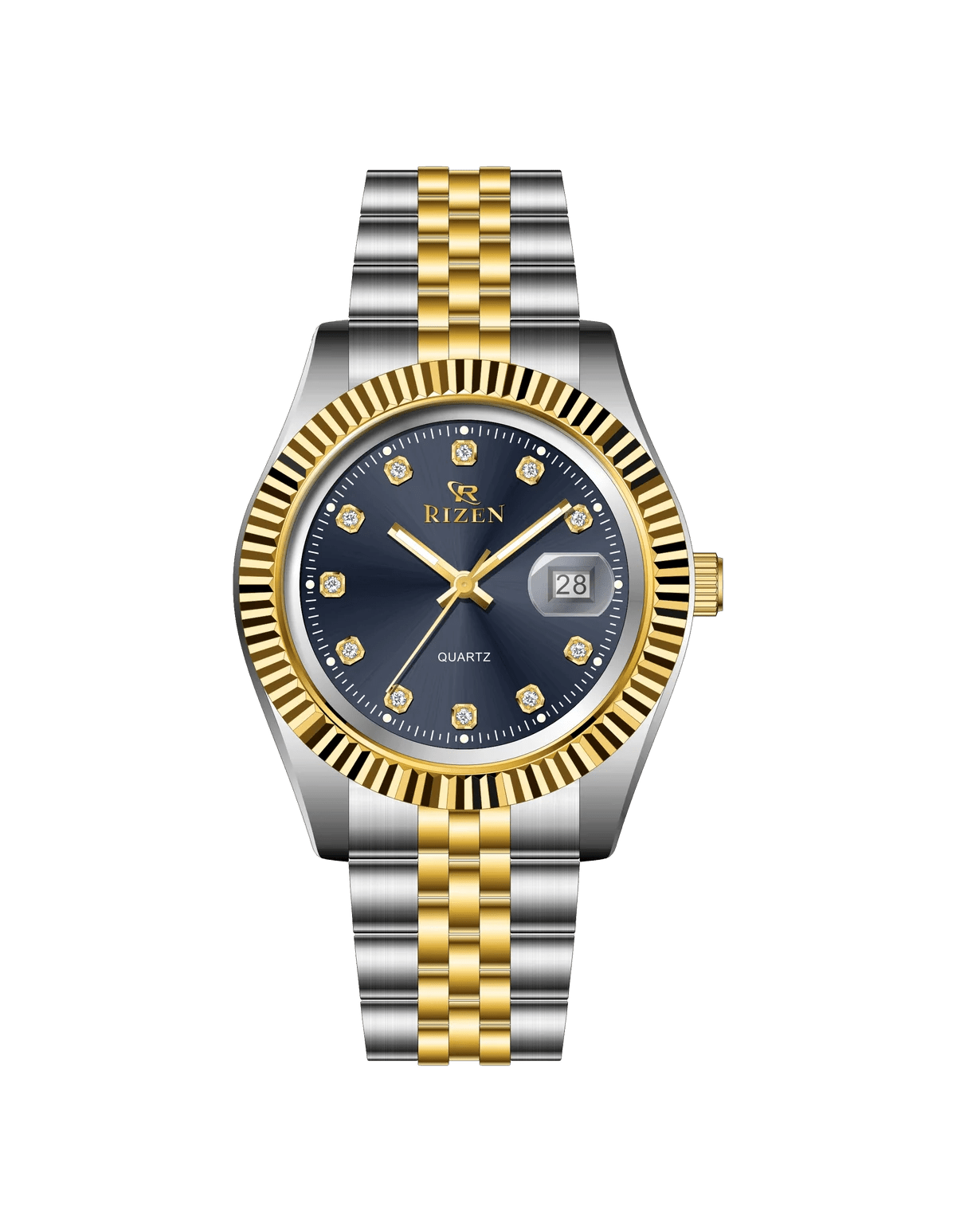 Rizen Empire RZ-1296 Two tone stainless steel Quartz - Timecheck