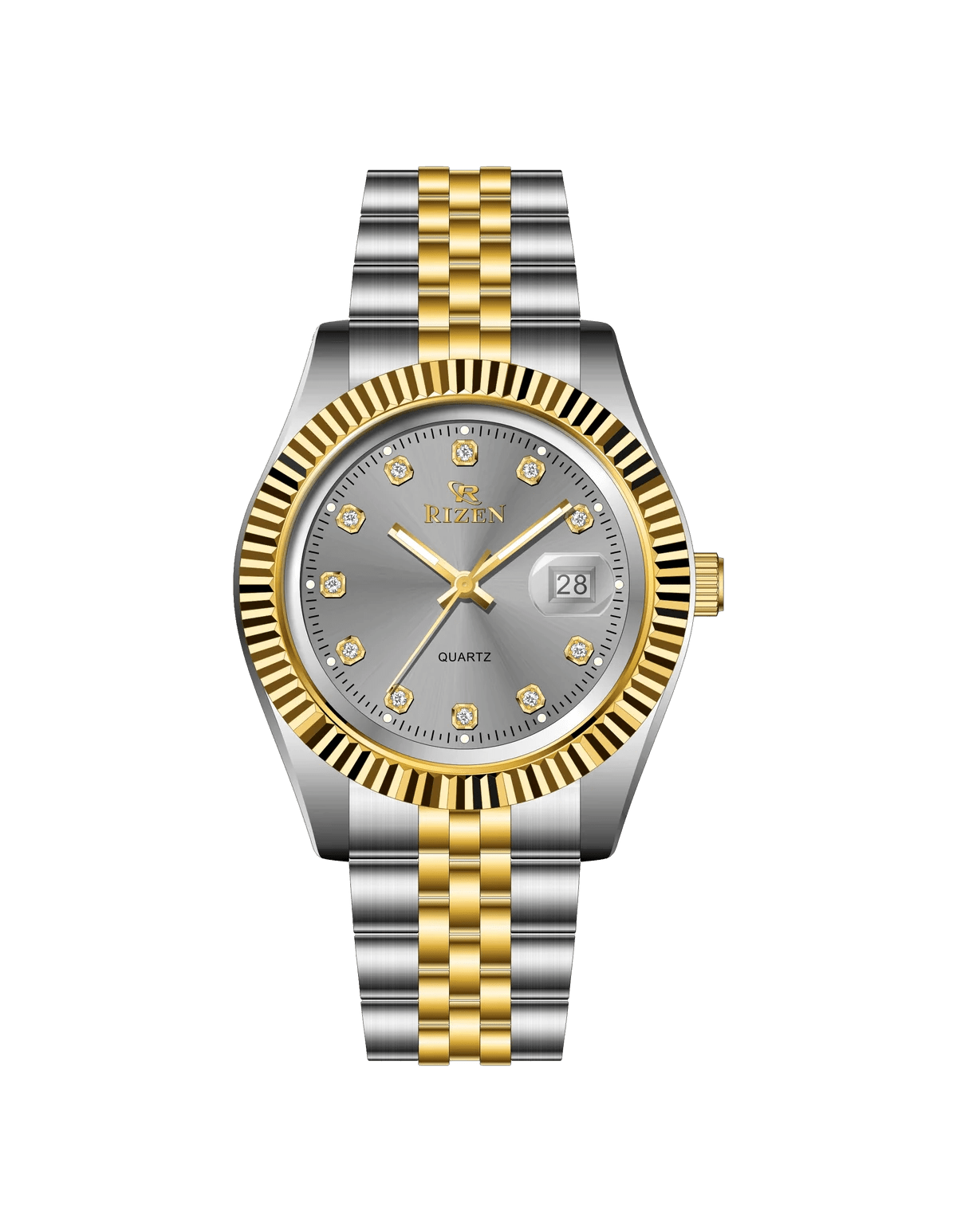 Rizen Empire RZ-1296 Two tone stainless steel Quartz - Timecheck