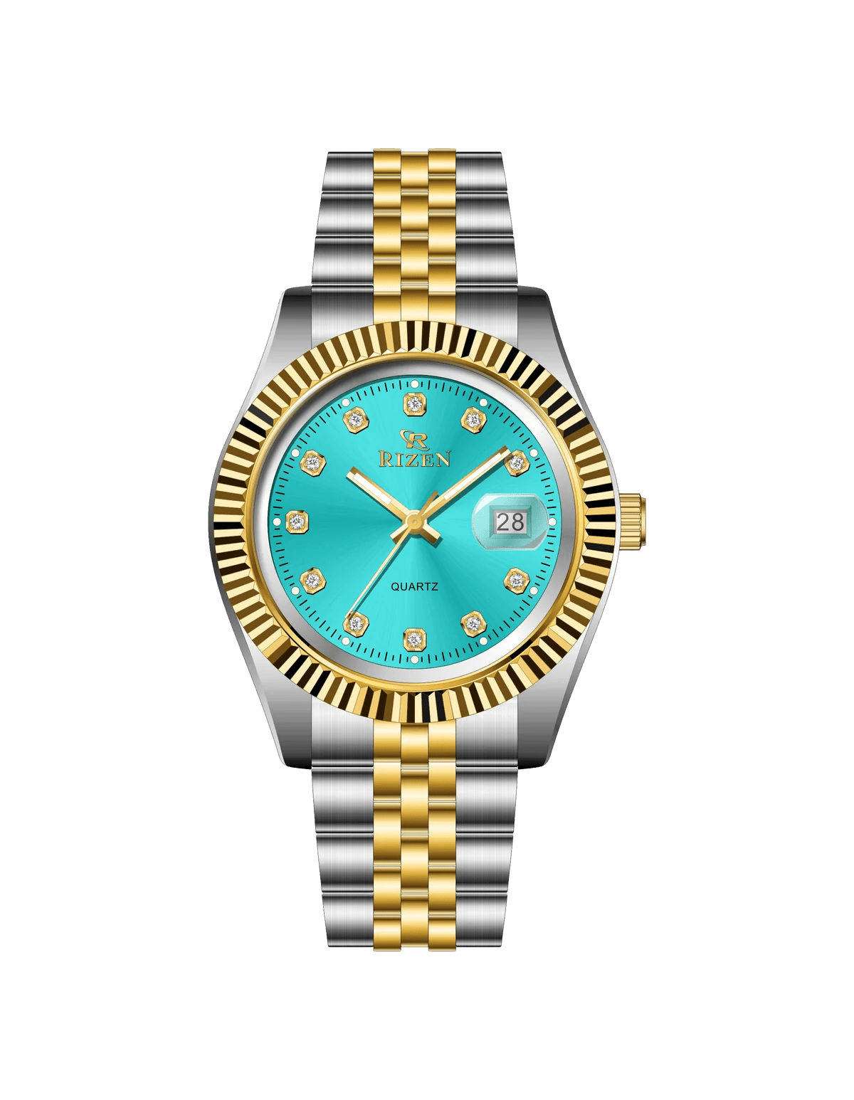 Rizen Empire RZ-1296 Two tone stainless steel Quartz - Timecheck