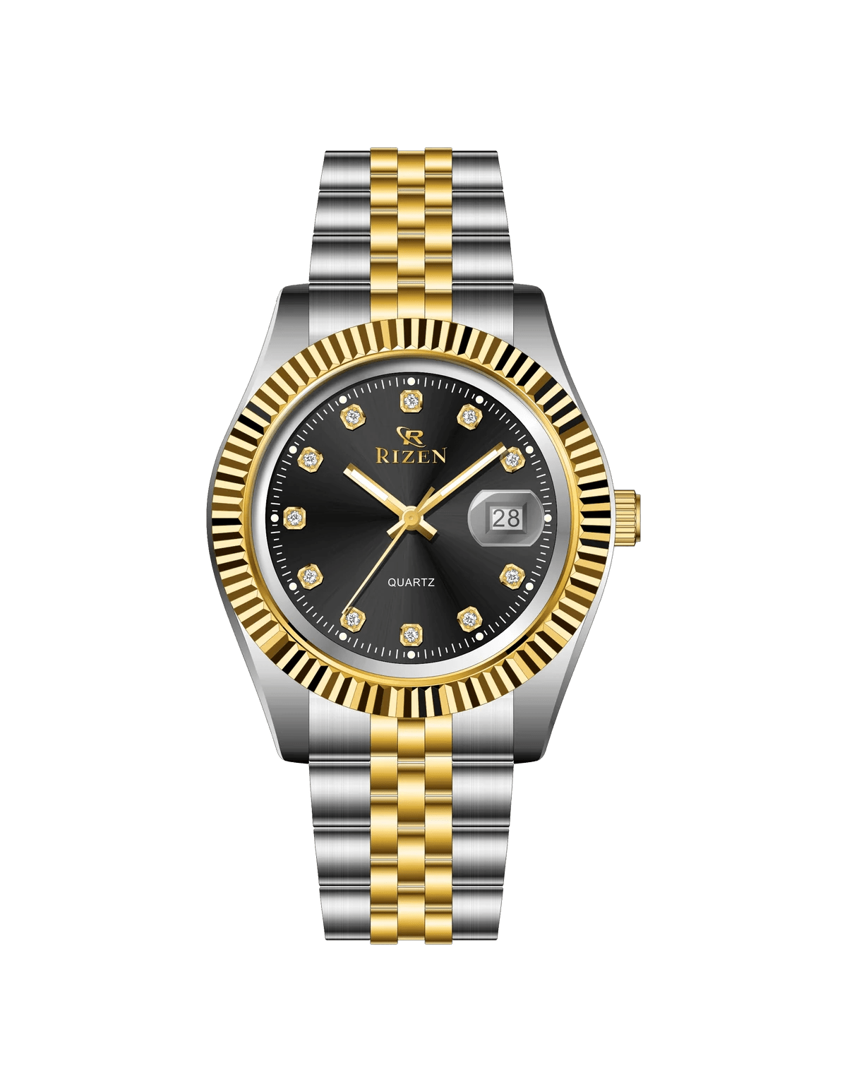Rizen Empire RZ-1296 Two tone stainless steel Quartz - Timecheck