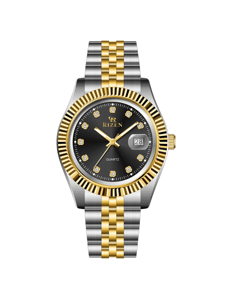 Rizen Empire RZ-1296 Two tone stainless steel Quartz - Timecheck