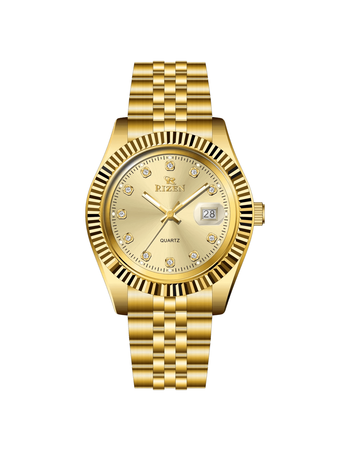 Rizen G.Empire RZ-1296 Gold stainless steel Quartz - Timecheck