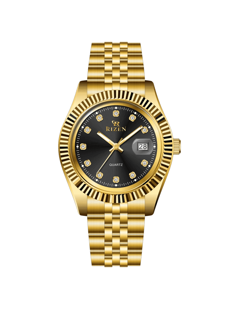 Rizen G.Empire RZ-1296 Gold stainless steel Quartz - Timecheck