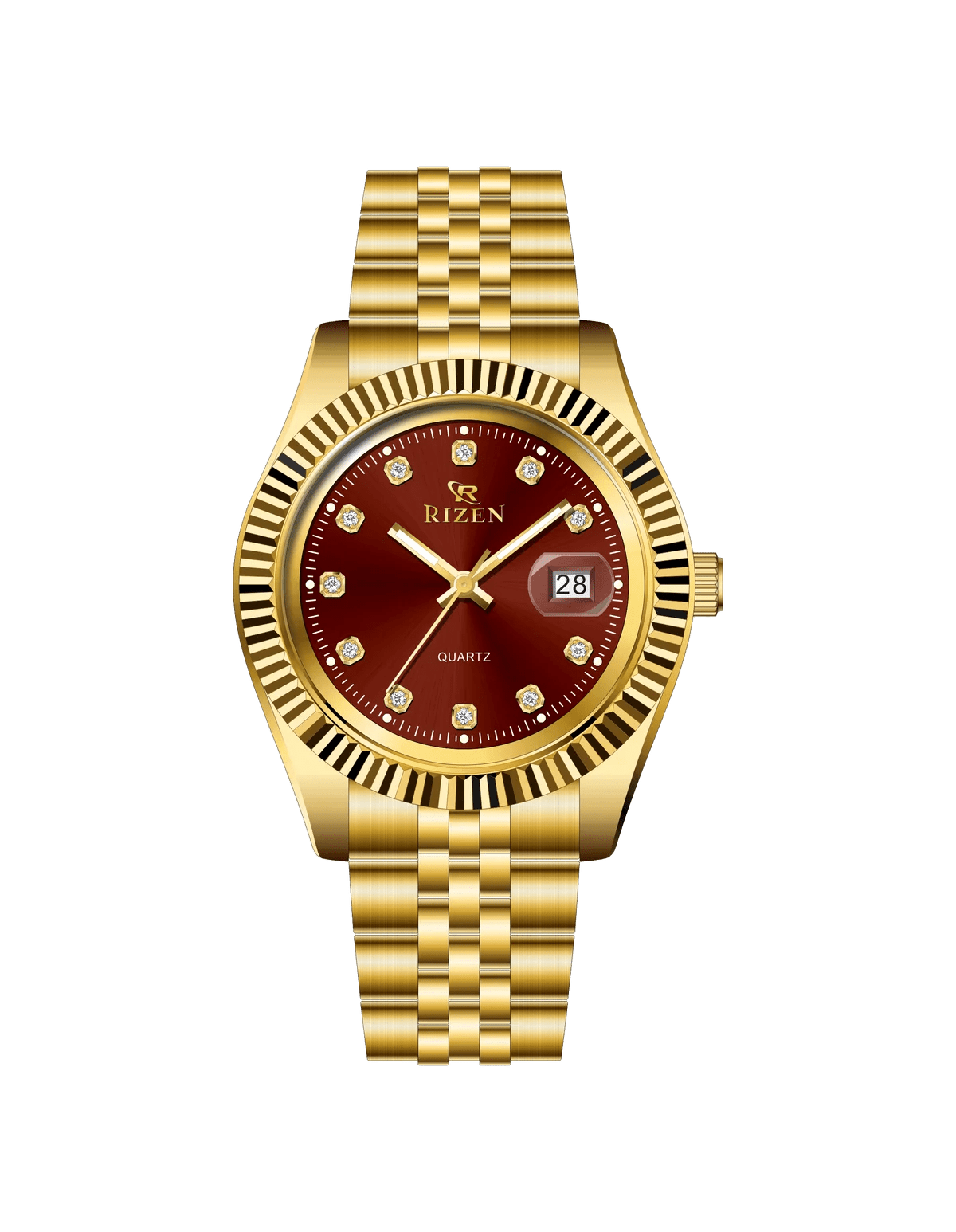 Rizen G.Empire RZ-1296 Gold stainless steel Quartz - Timecheck
