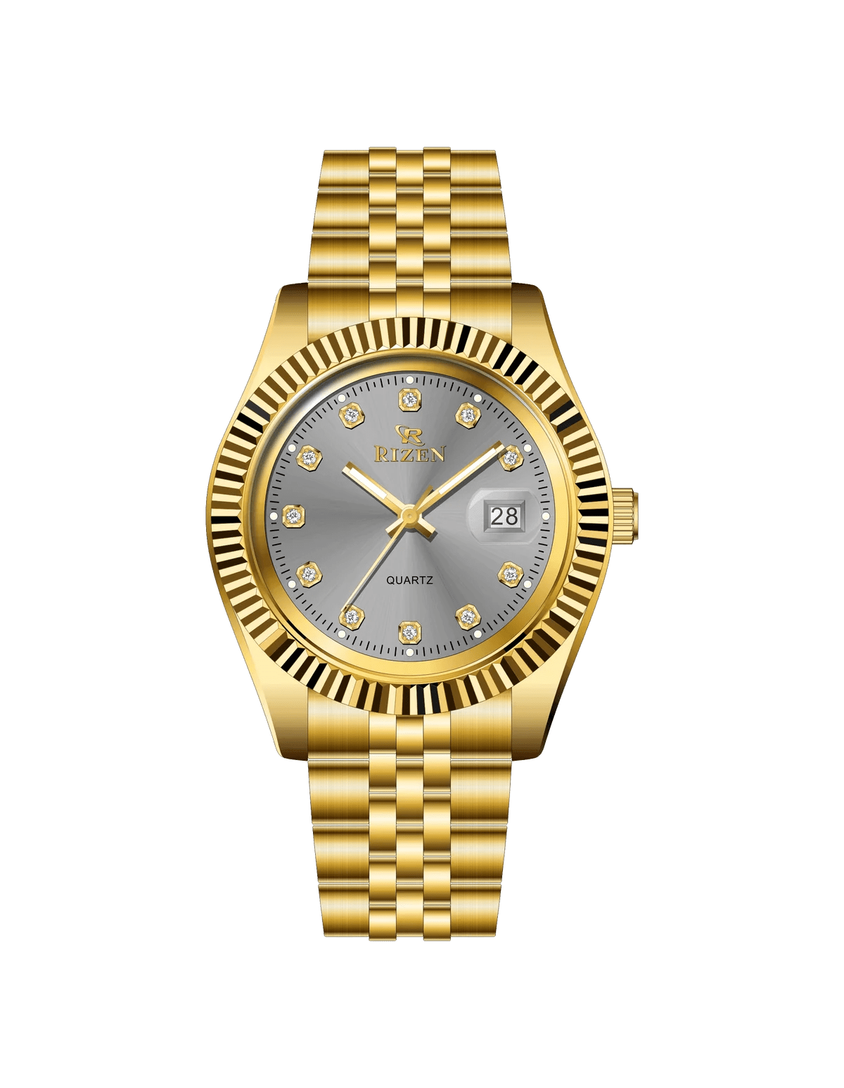 Rizen G.Empire RZ-1296 Gold stainless steel Quartz - Timecheck