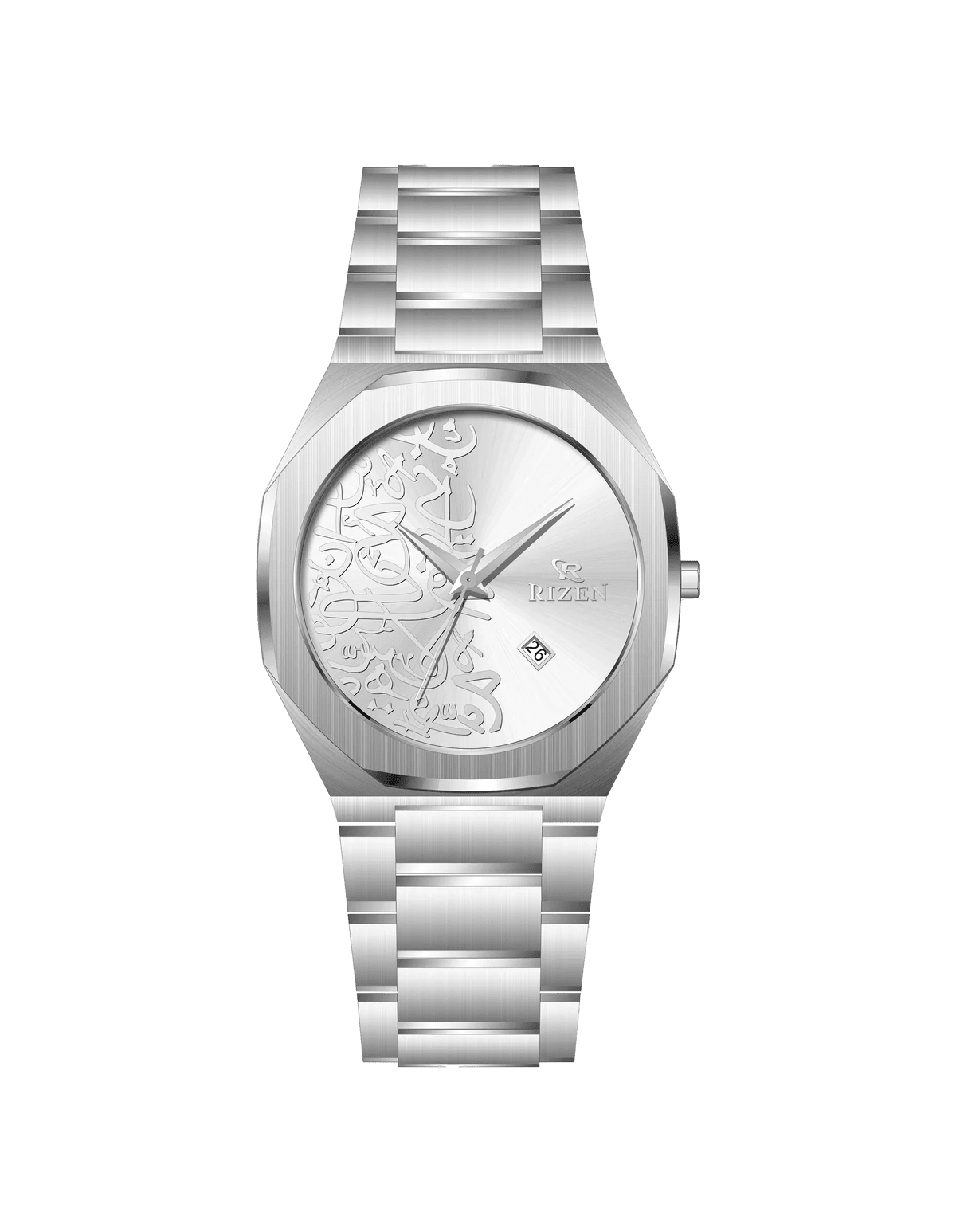 Rizen Griftin Shine RZ-0913 Silver Stainless Steel Quartz - Timecheck