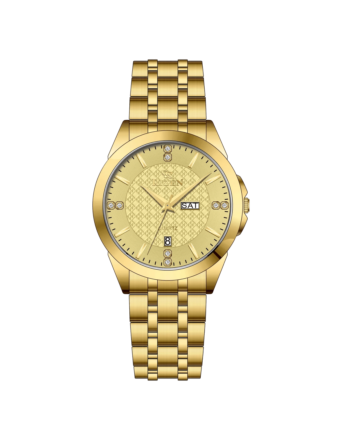 Rizen Knight RZ-782 Gold stainless steel Quartz - Timecheck