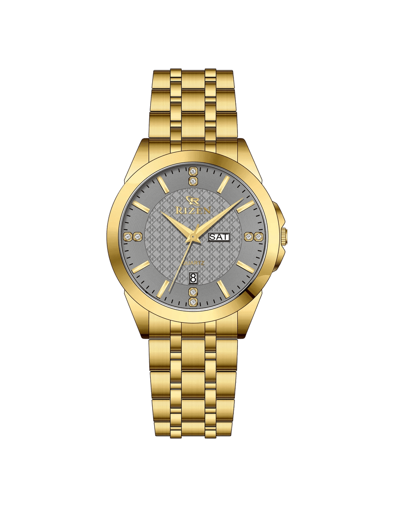 Rizen Knight RZ-782 Gold stainless steel Quartz - Timecheck