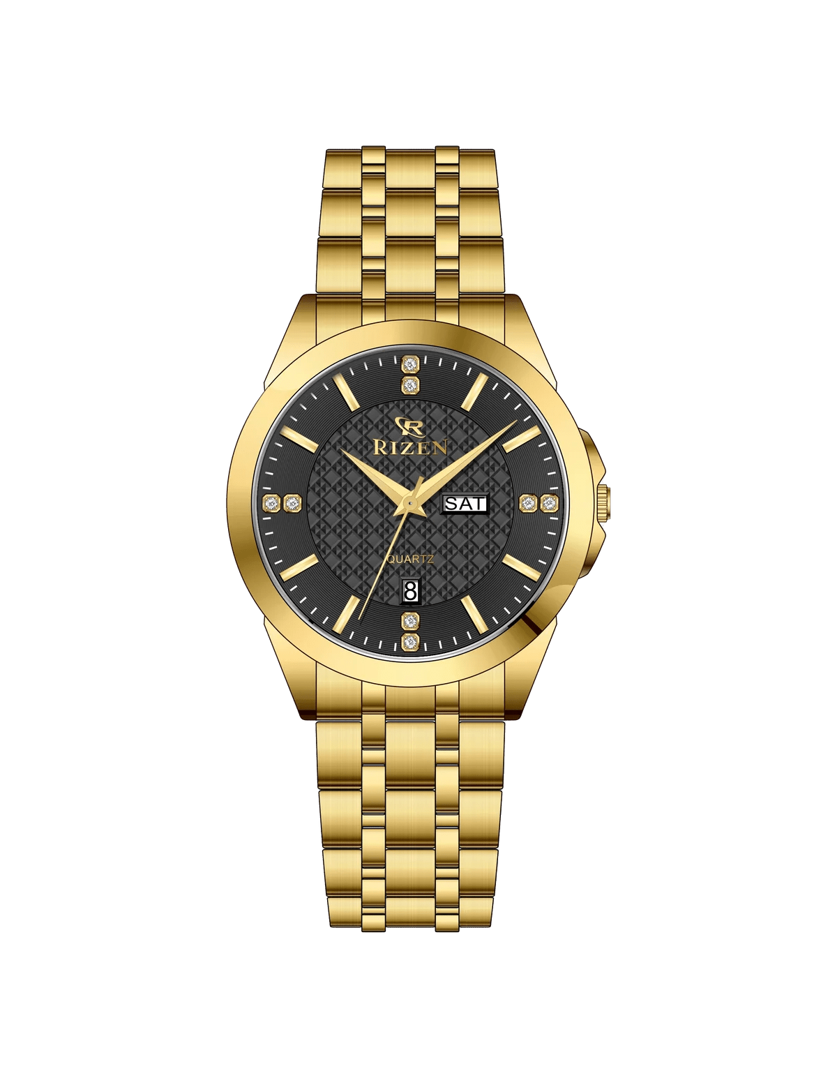 Rizen Knight RZ-782 Gold stainless steel Quartz - Timecheck