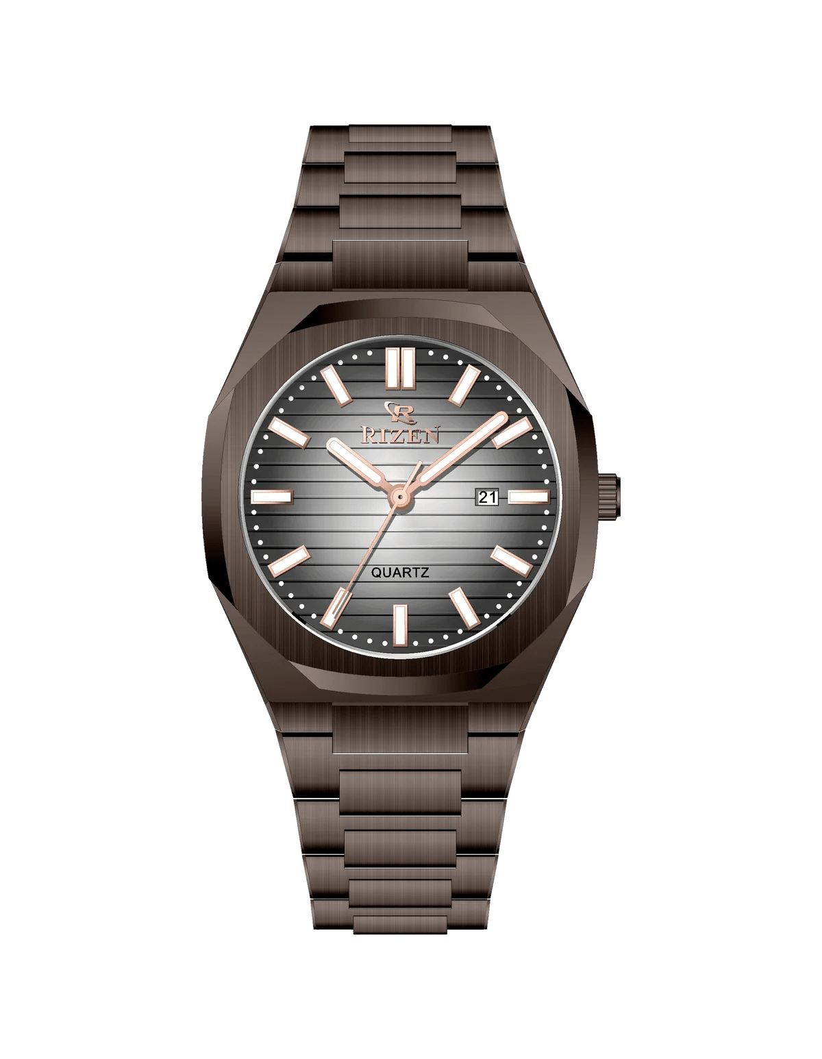Rizen Leo RZ-0562 Brown stainless steel Quartz - Timecheck