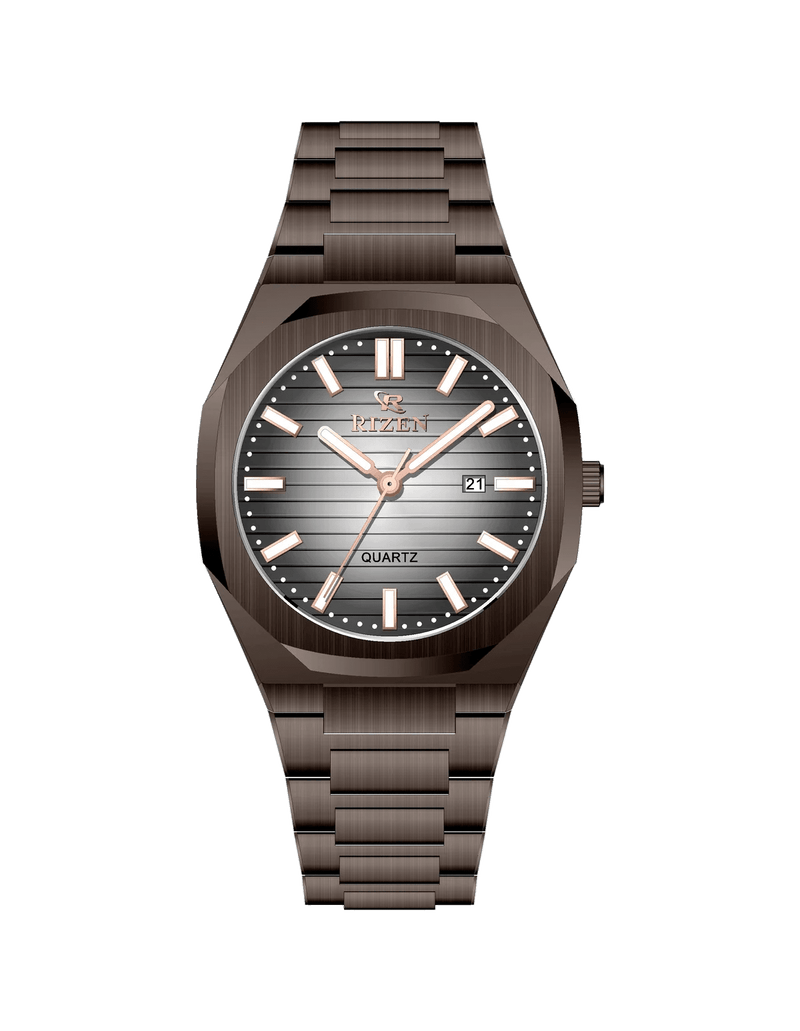 Rizen Leo RZ-0562 Brown stainless steel Quartz - Timecheck
