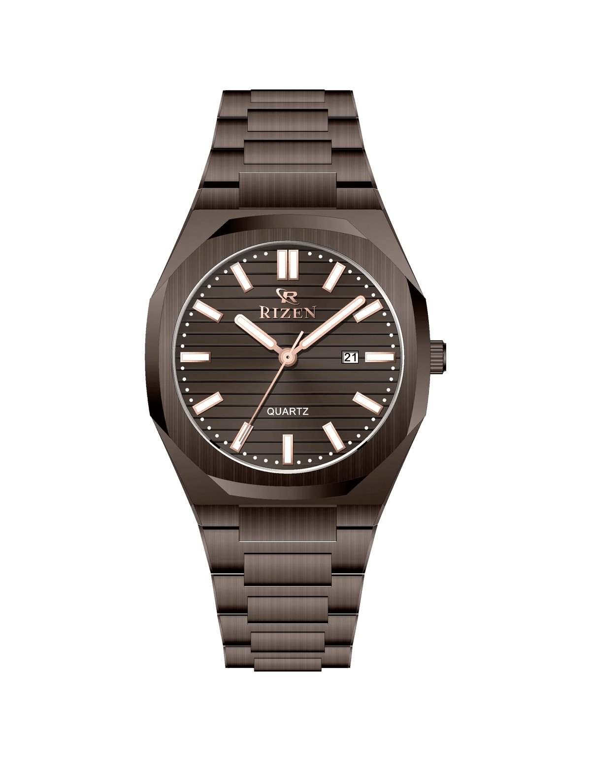 Rizen Leo RZ-0562 Brown stainless steel Quartz - Timecheck