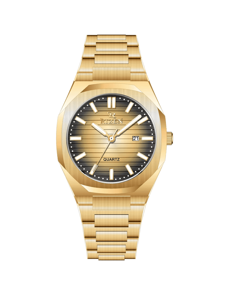 Rizen Leo RZ-0562 Gold stainless steel Quartz - Timecheck
