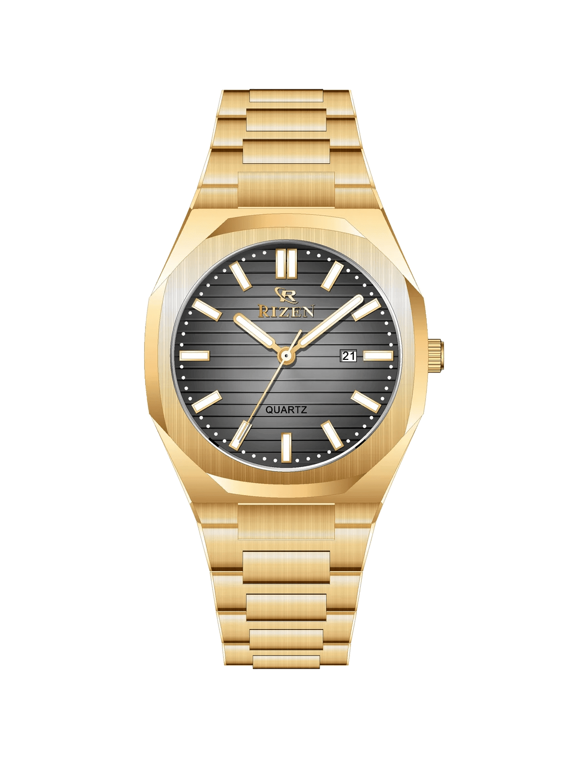 Rizen Leo RZ-0562 Gold stainless steel Quartz - Timecheck