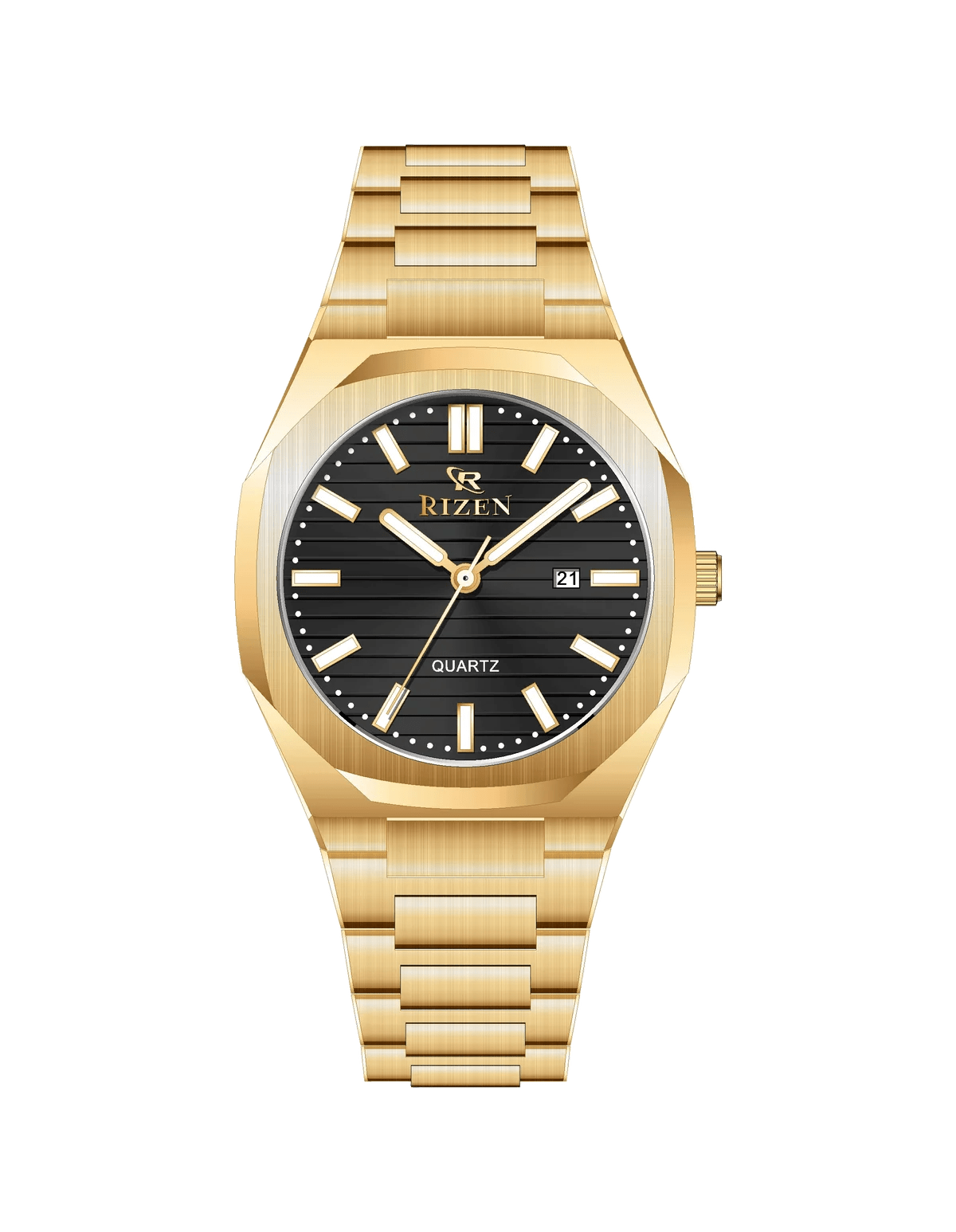 Rizen Leo RZ-0562 Gold stainless steel Quartz - Timecheck