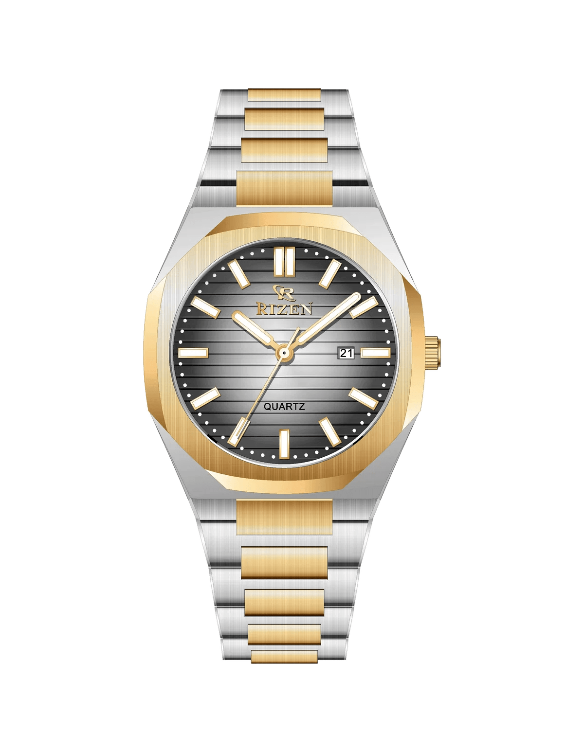 Rizen Leo RZ-0562 Two tone stainless steel Quartz - Timecheck
