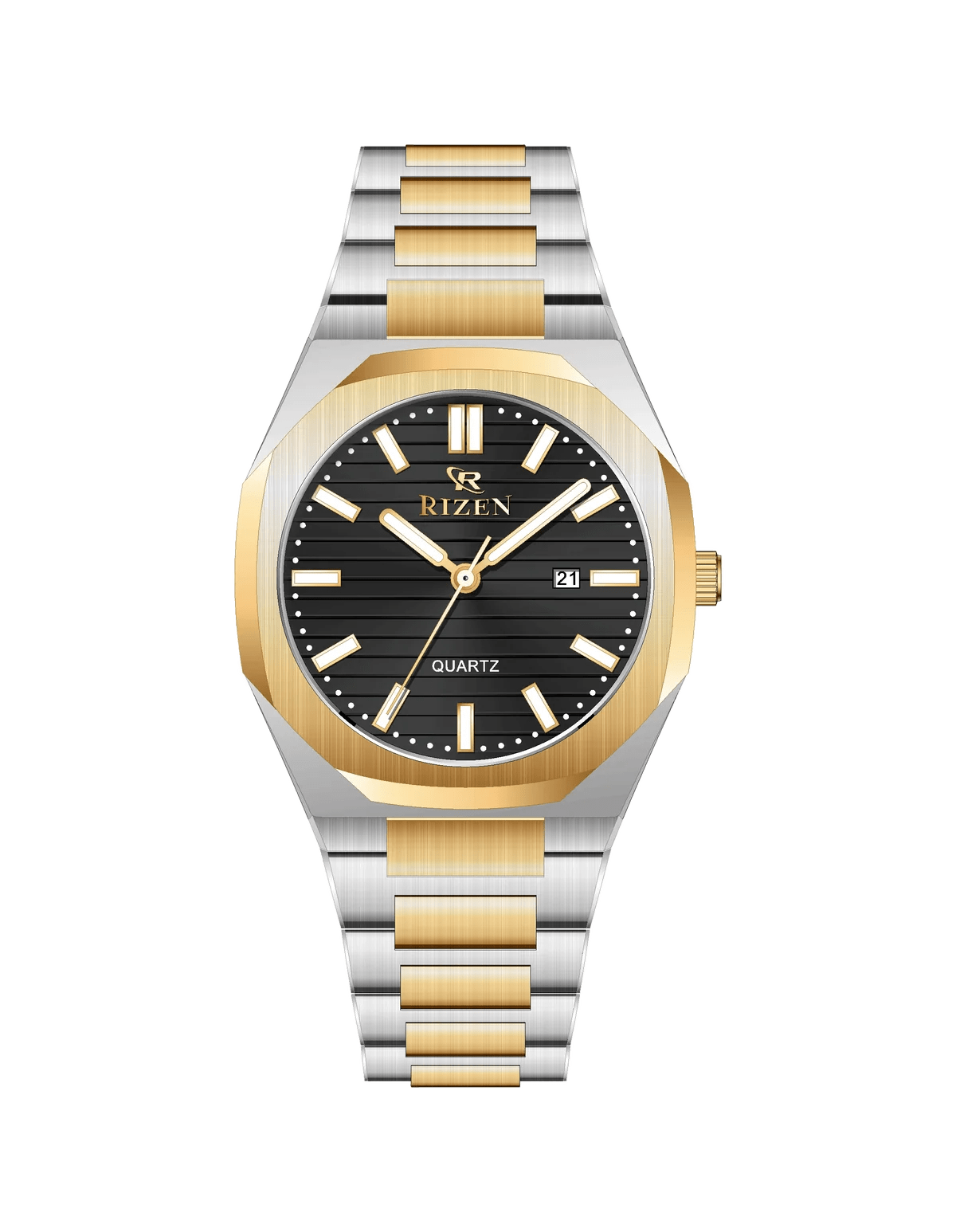 Rizen Leo RZ-0562 Two tone stainless steel Quartz - Timecheck