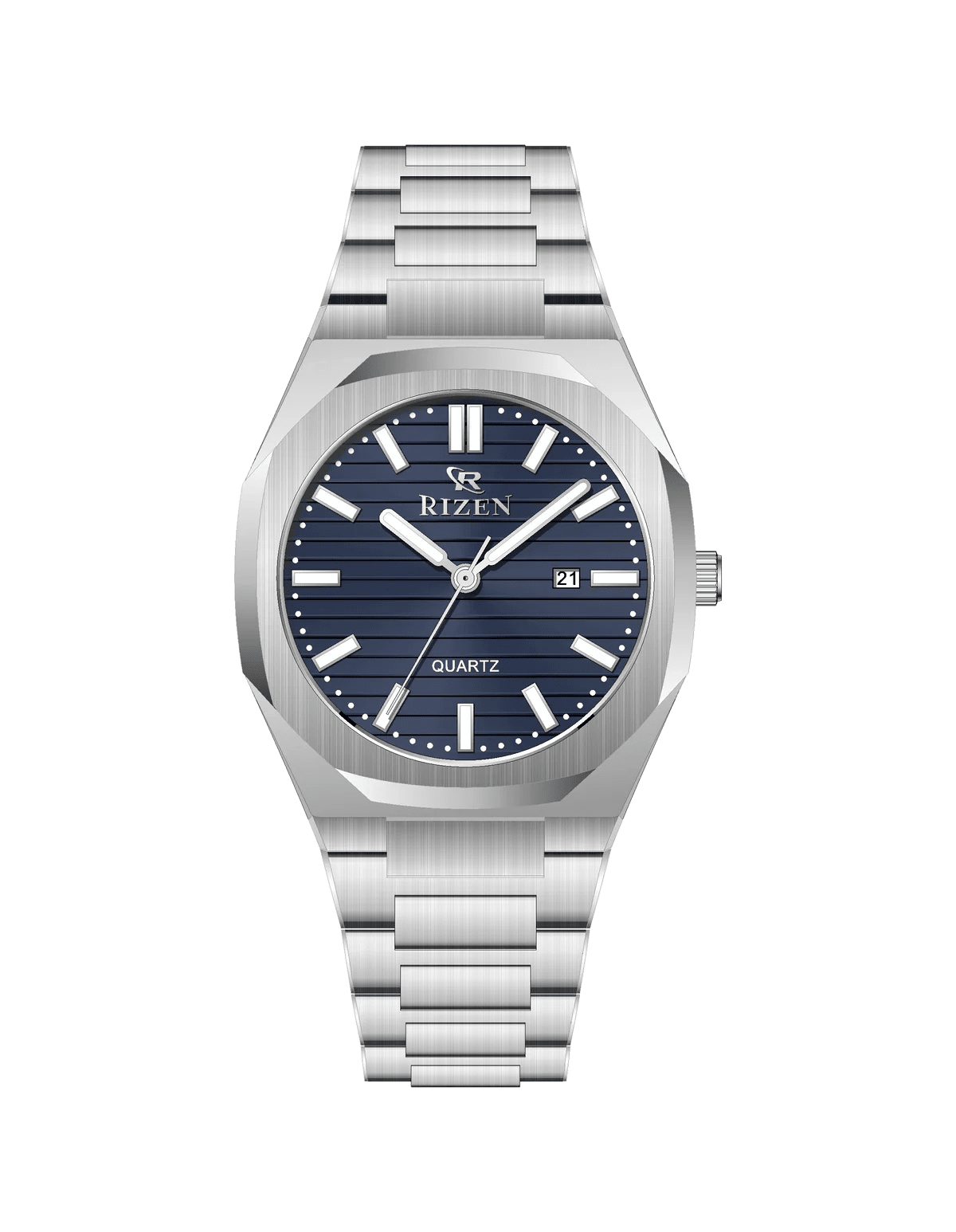 Rizen Leo Shine RZ-0562 Siver stainless steel Quartz - Timecheck