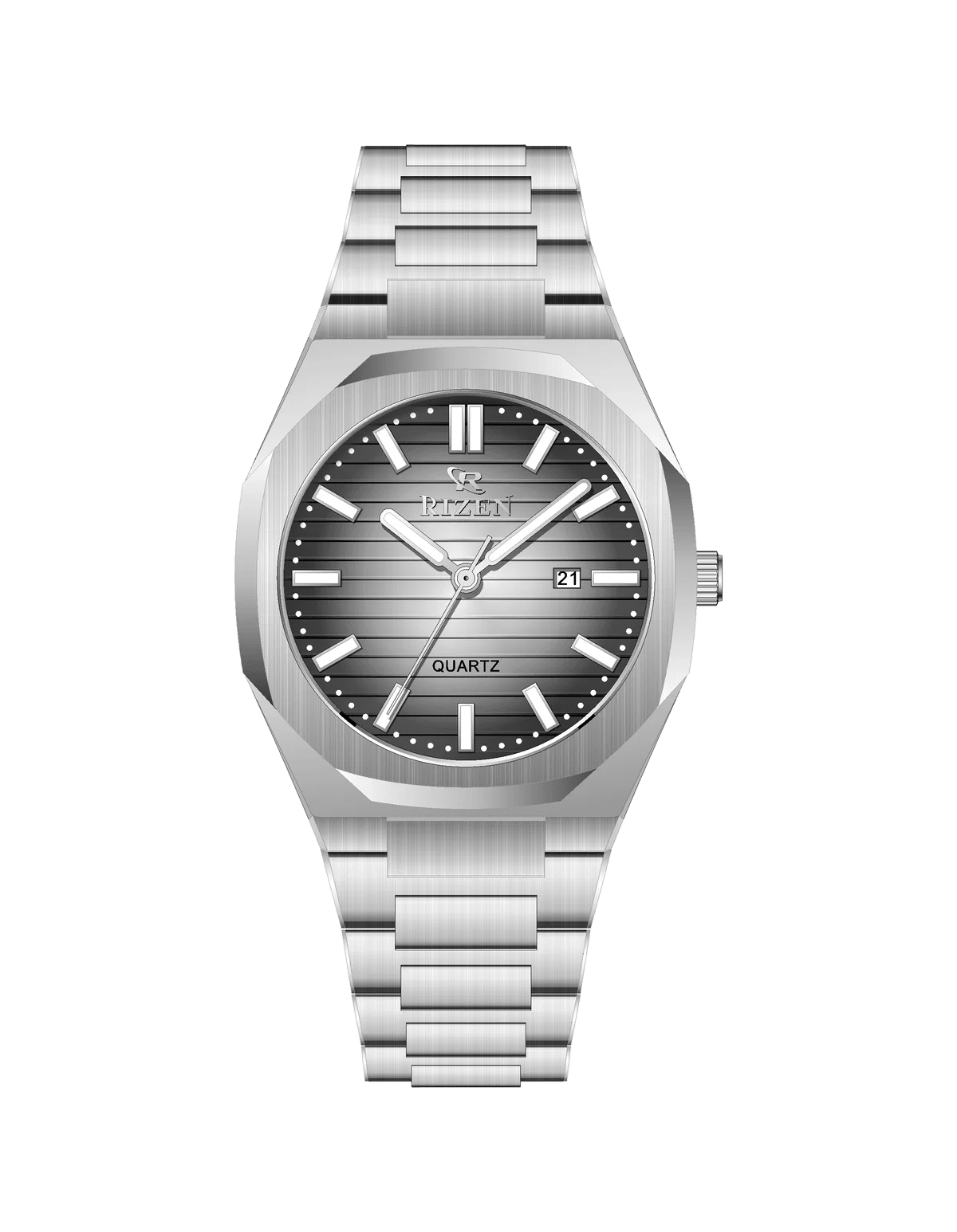 Rizen Leo Shine RZ-0562 Siver stainless steel Quartz - Timecheck
