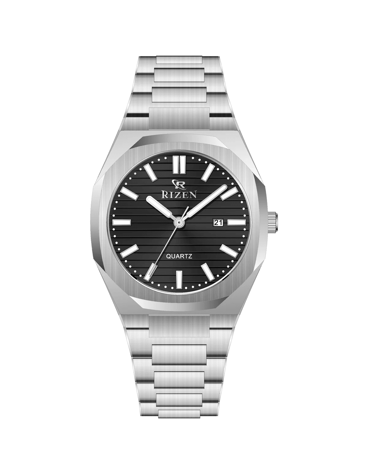 Rizen Leo Shine RZ-0562 Siver stainless steel Quartz - Timecheck