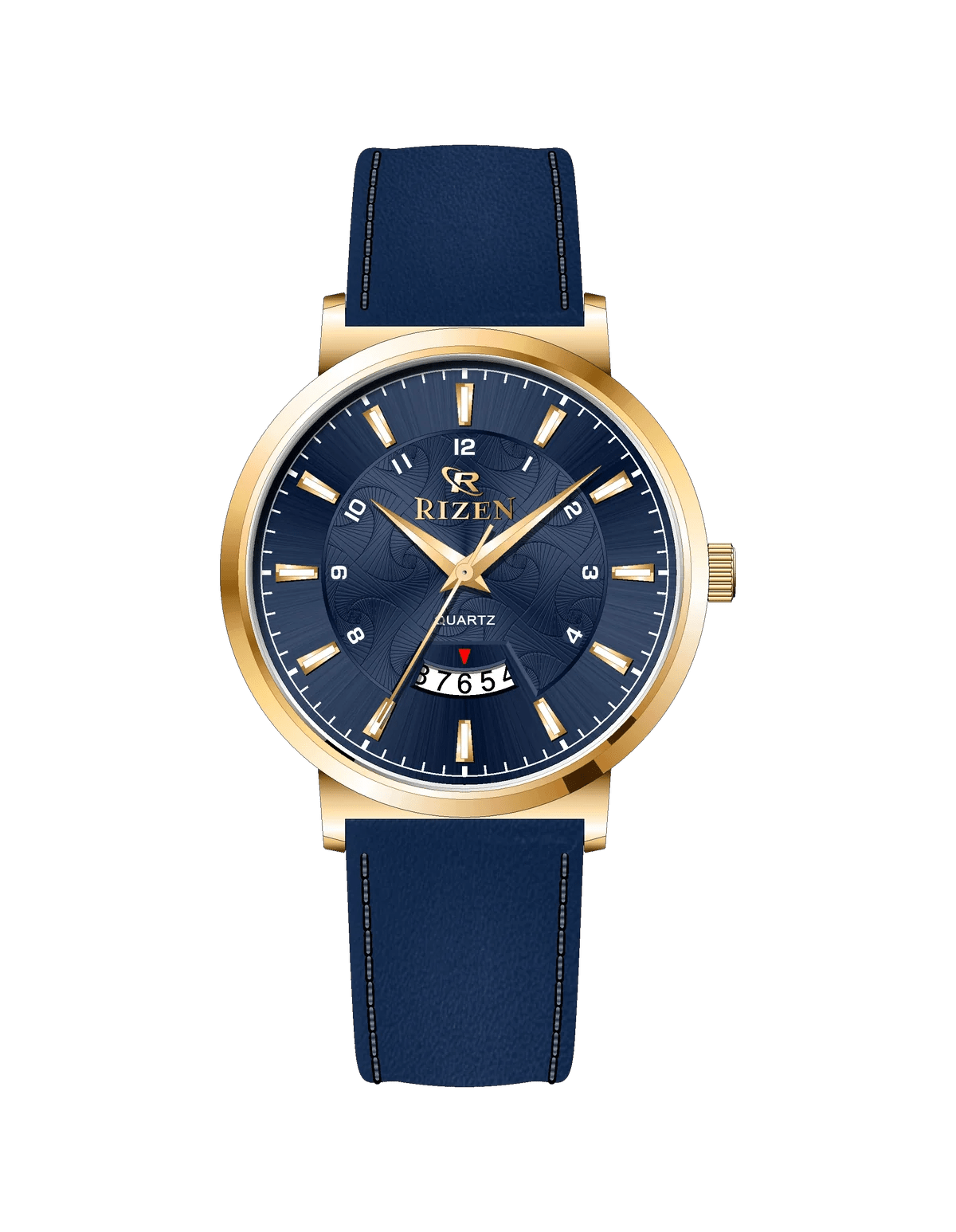Rizen Luxen Gold RZ-0831 Leather Strap Quartz - Timecheck