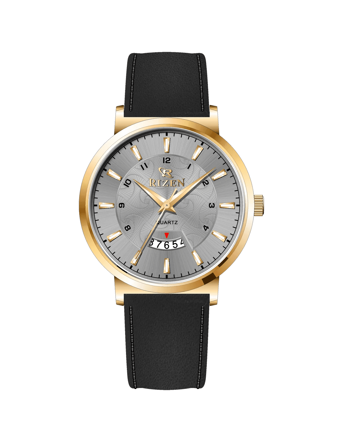 Rizen Luxen Gold RZ-0831 Leather Strap Quartz - Timecheck