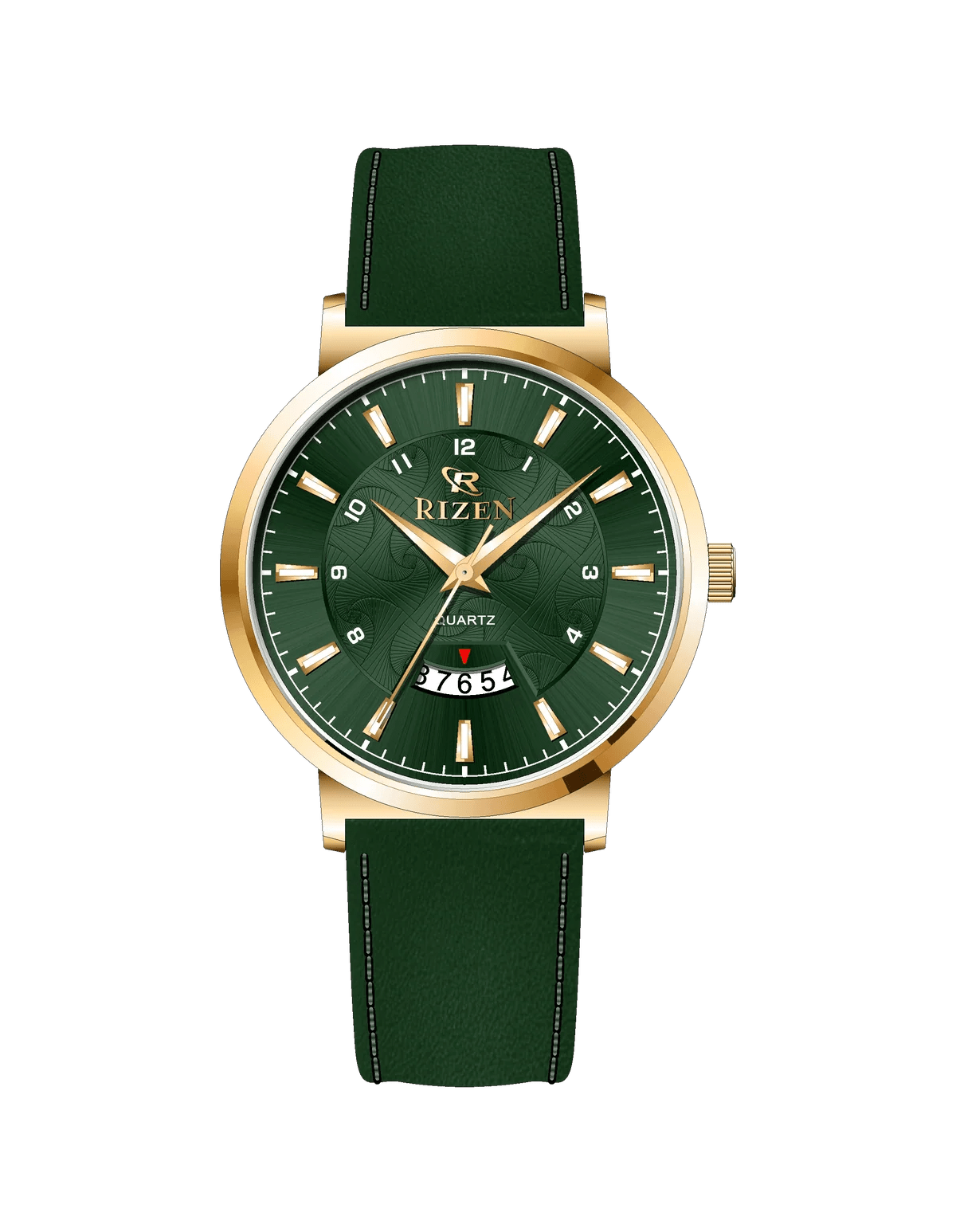 Rizen Luxen Gold RZ-0831 Leather Strap Quartz - Timecheck
