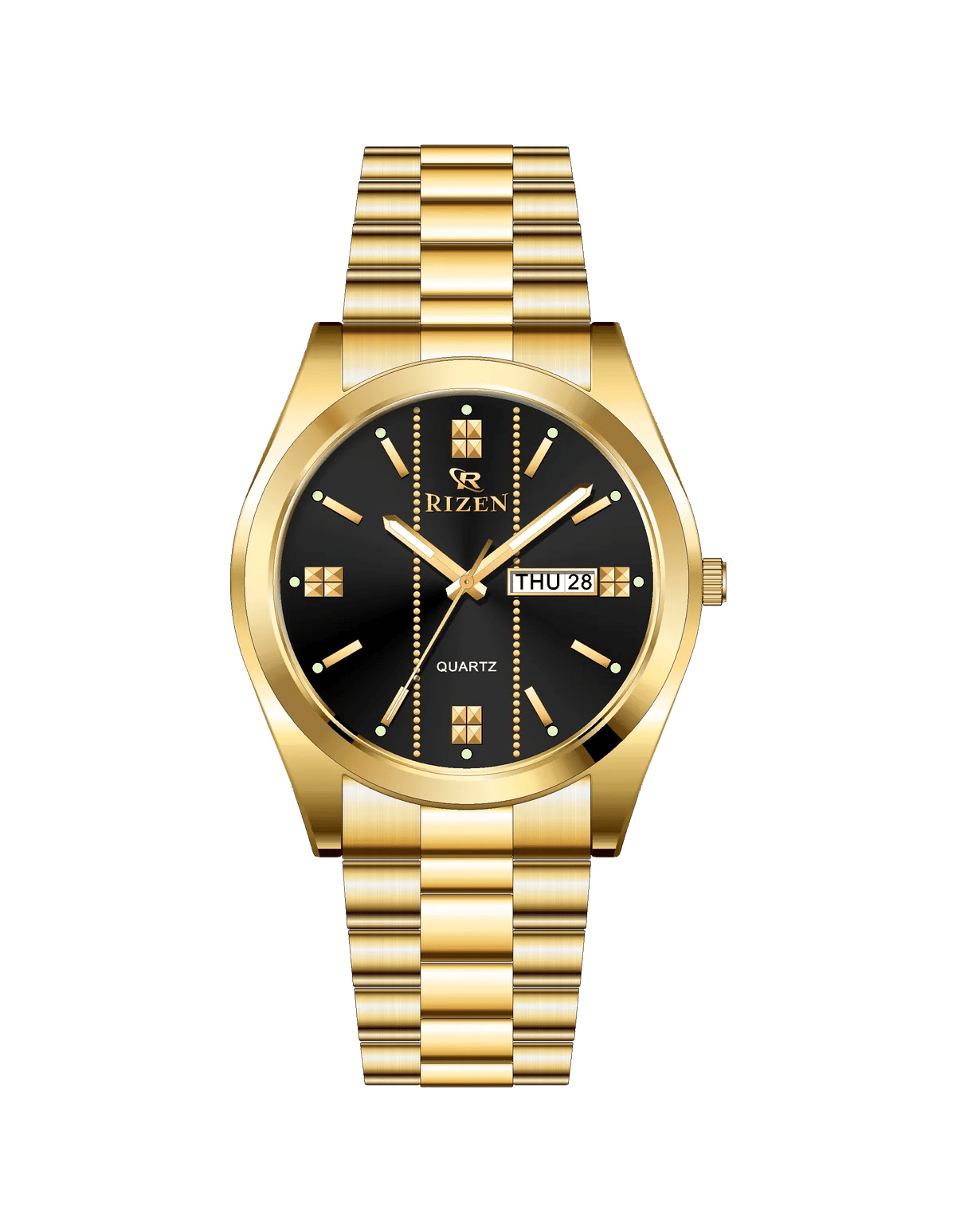 Rizen Max RZ-1275 Gold Stainless Steel Quartz - Timecheck
