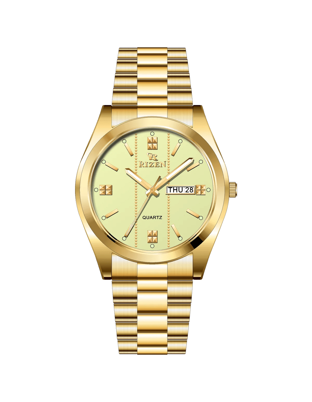 Rizen Max RZ-1275 Gold Stainless Steel Quartz - Timecheck