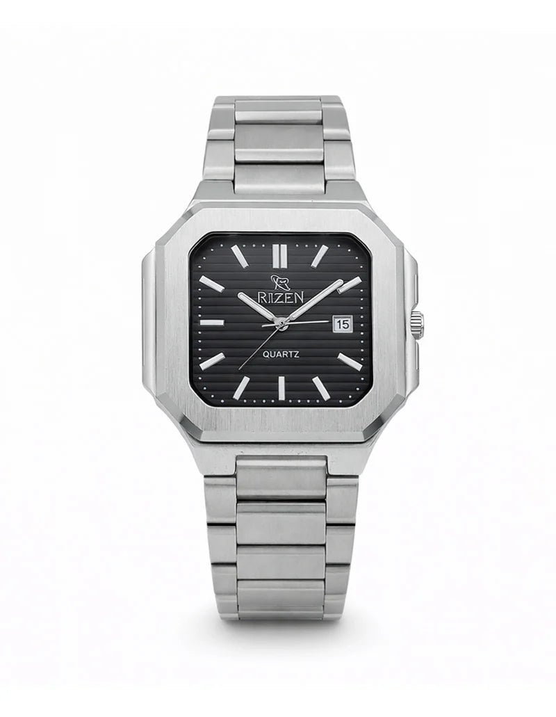 Rizen Pexel RZ-0915 Silver Stainless Steel Quartz - Timecheck